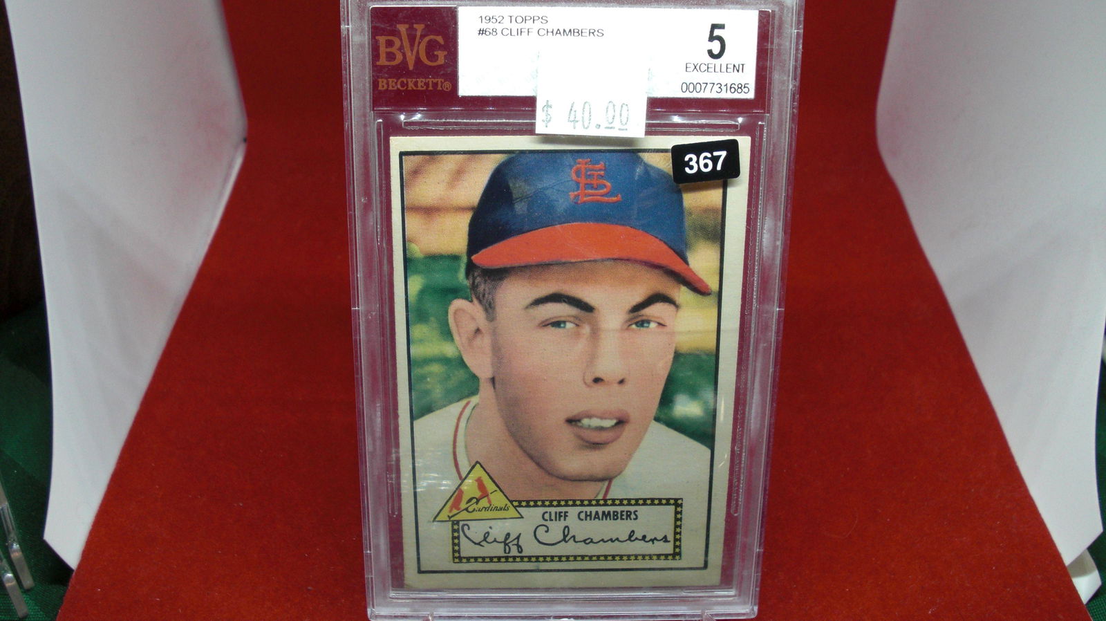 beckett graded 1952 cliff chambers mint 5 (1 of 1)