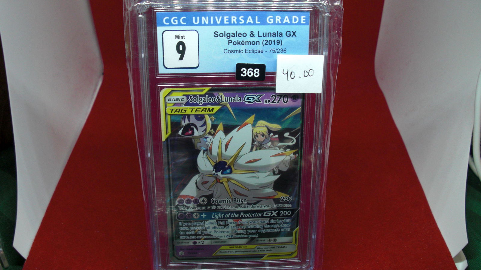 cgc graded pokemon solgaleo and lunala gx mint 9 (1 of 1)