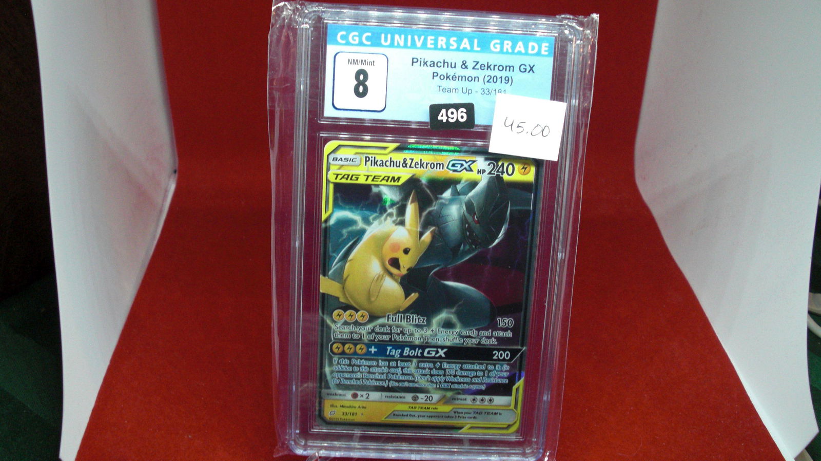 cgc graded pikachu and zekrom gx mint 8 (1 of 1)
