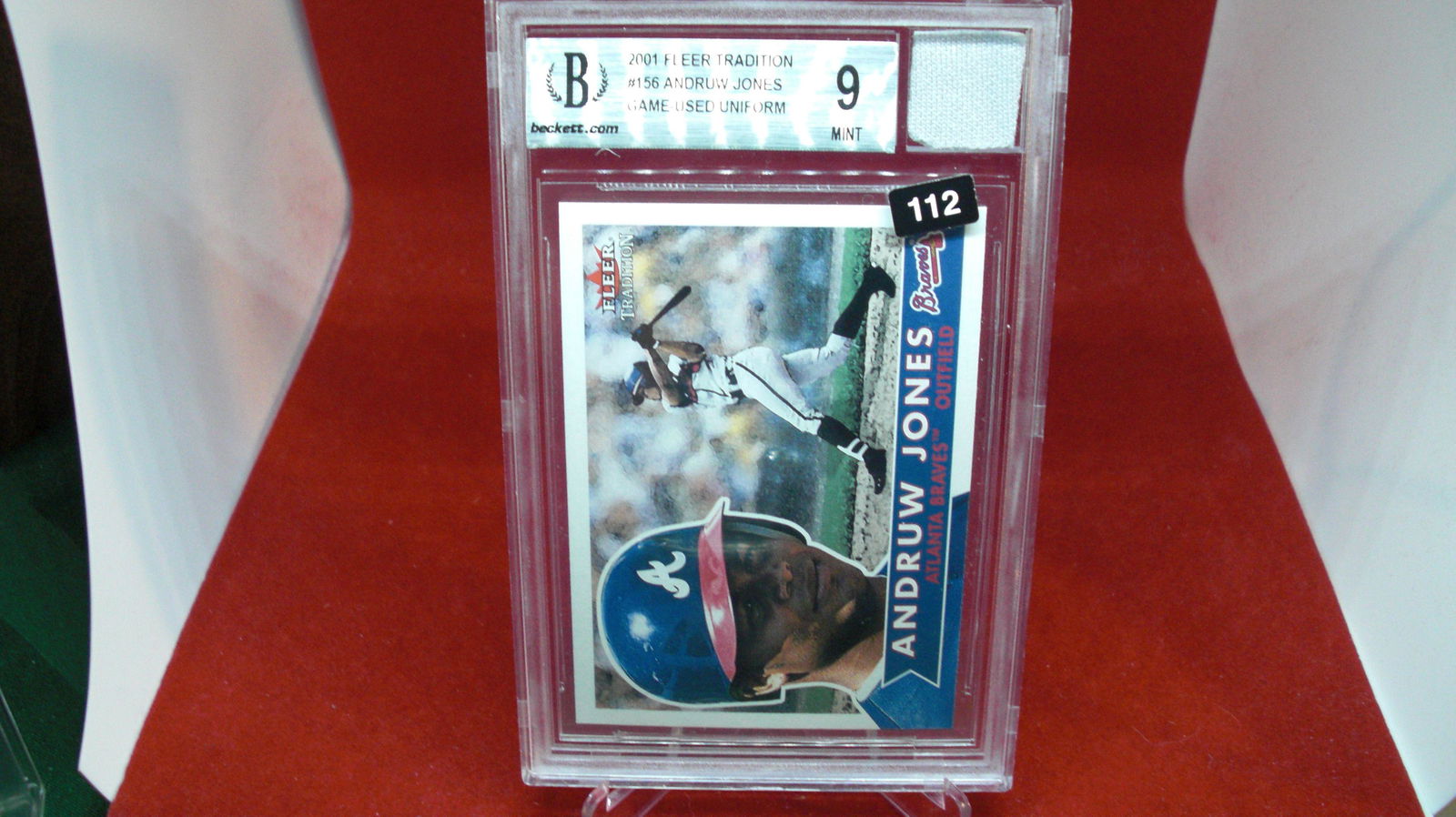 beckett graded 2001 game used jersey mint 9 andruw (1 of 1)