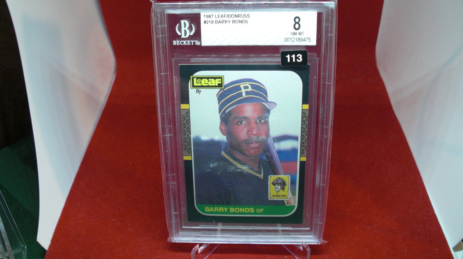 beckett graded 1987 barry bonds mint 8 (1 of 1)