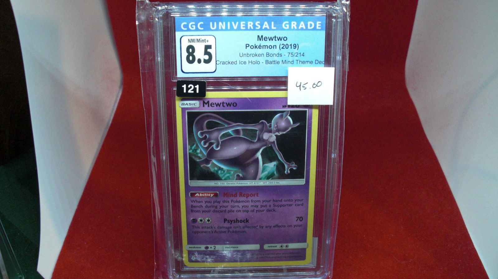 cgc graded mewtwo pokemon mint 8.5 (1 of 1)