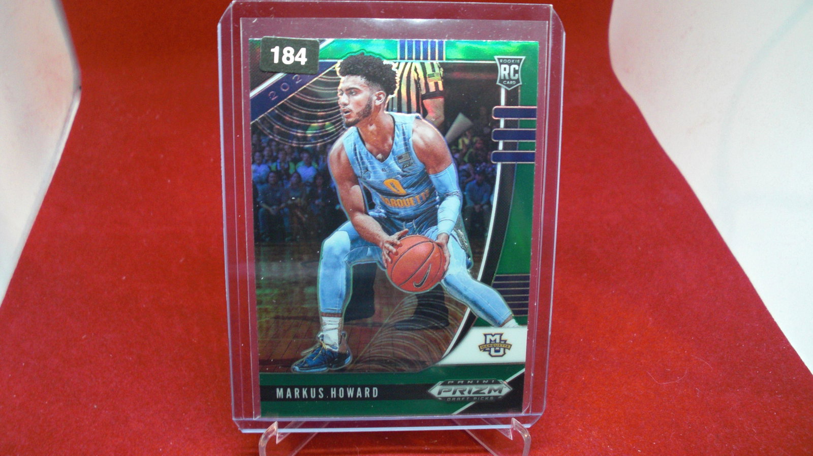markus howad green prizm rookie: in top loader