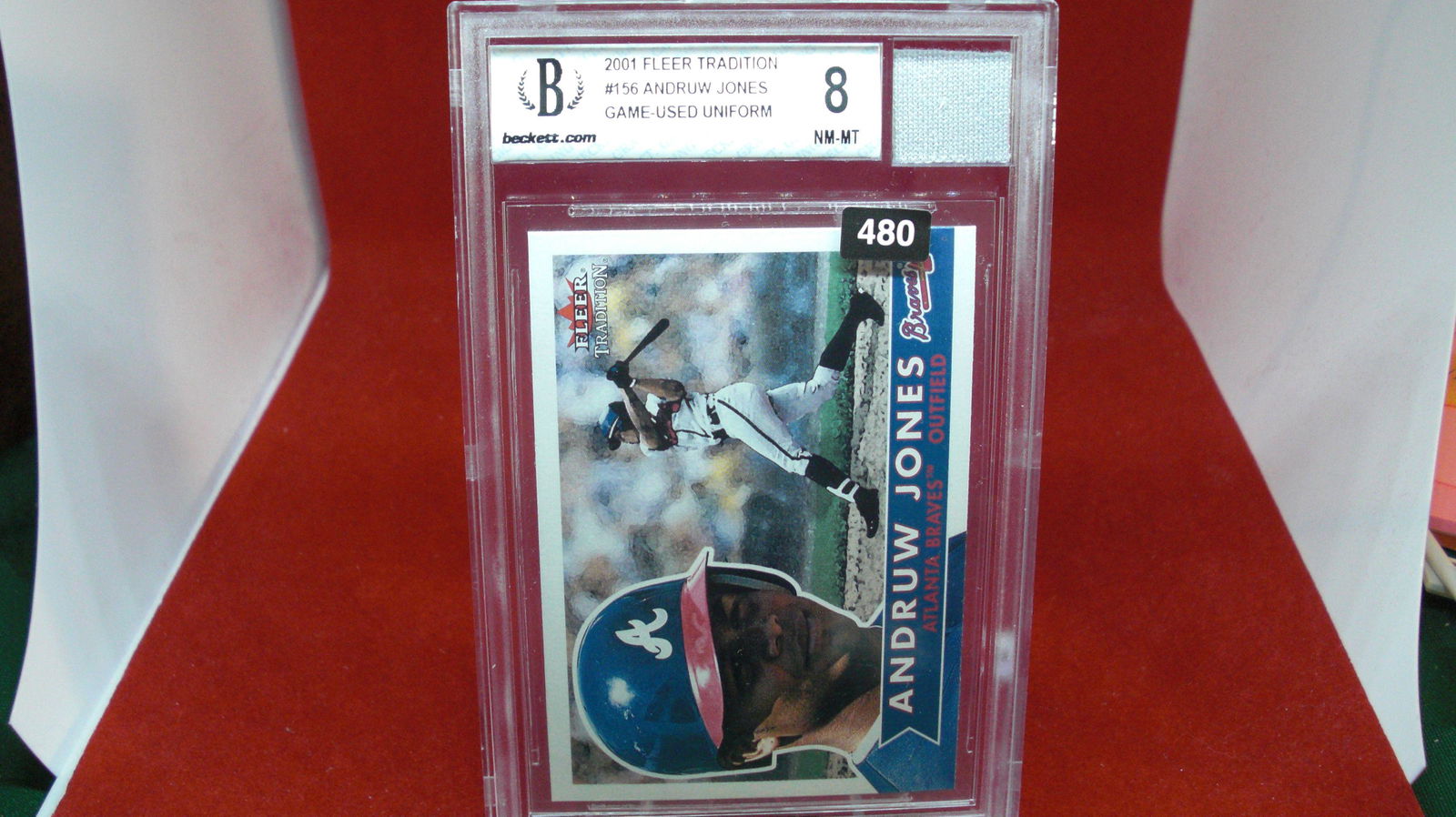 beckett graded andrew jones jersey mint 8 (1 of 1)