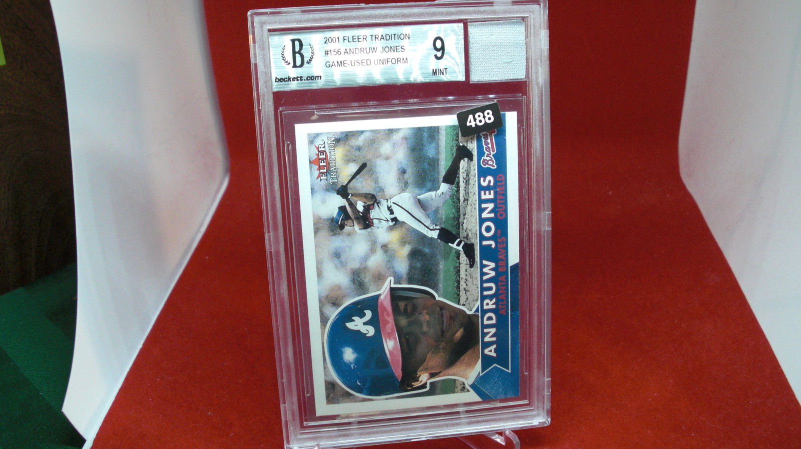 beckett graded andrew jones jersey mint 9 (1 of 1)