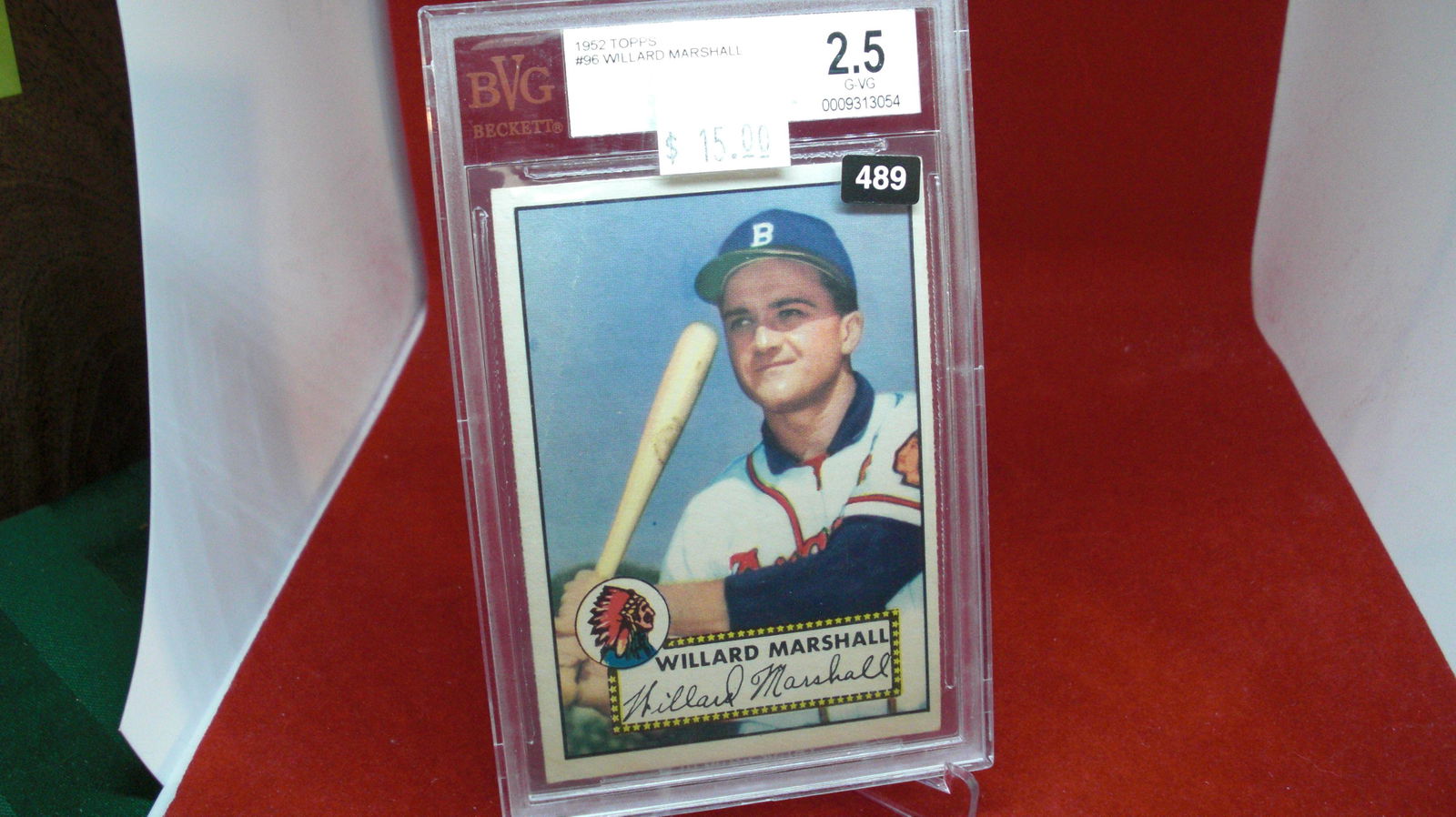 beckett graded 1952 topps willard marshall mint 2.5 (1 of 1)
