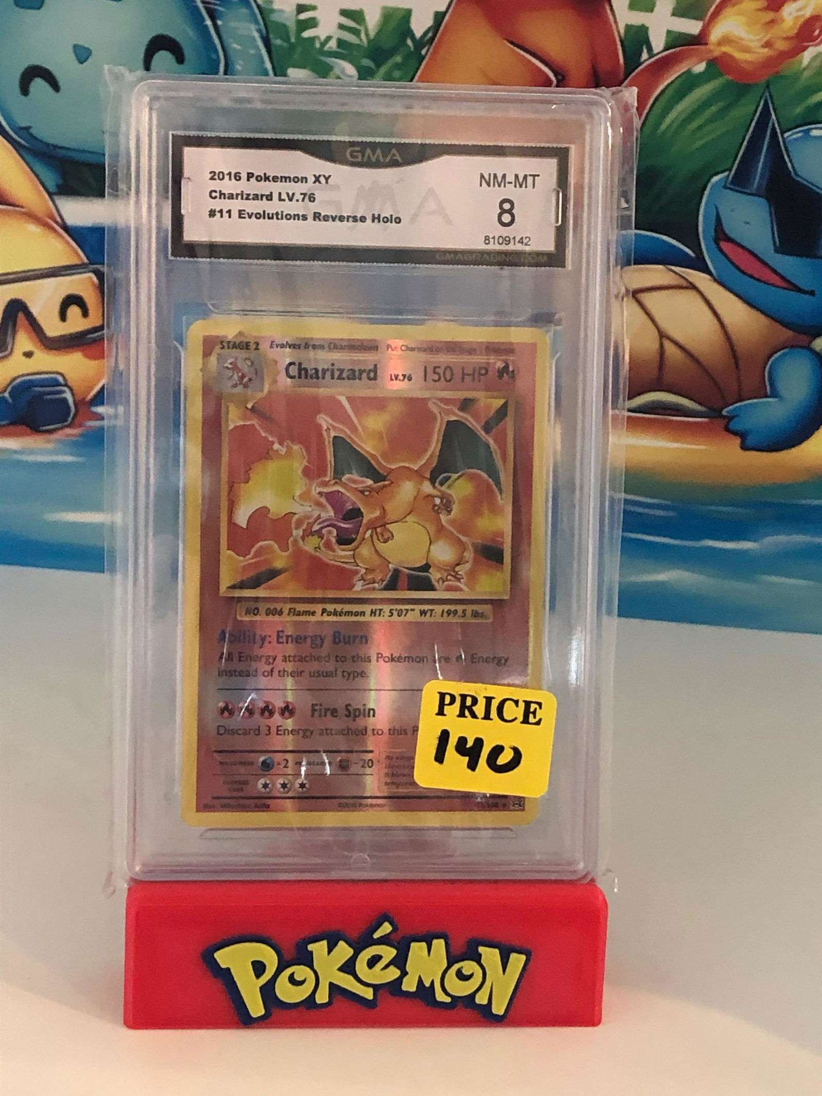 XY Evolutions Reverse Holo Charizard GMA 8 (1 of 1)