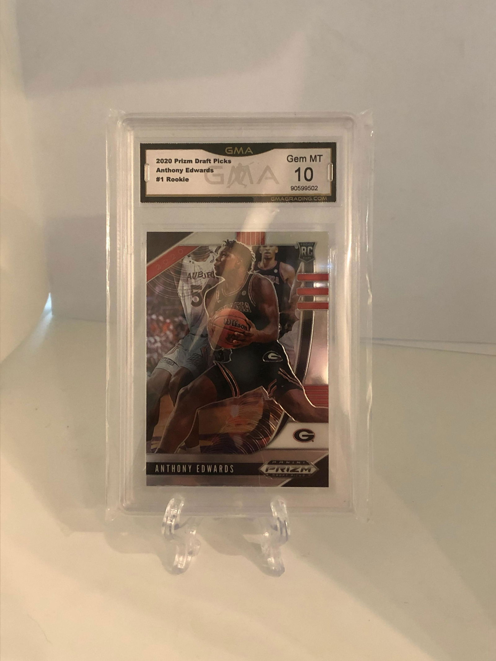 Anthony Edwards Prizm Draft Pick Rookie GMA 10 (1 of 1)