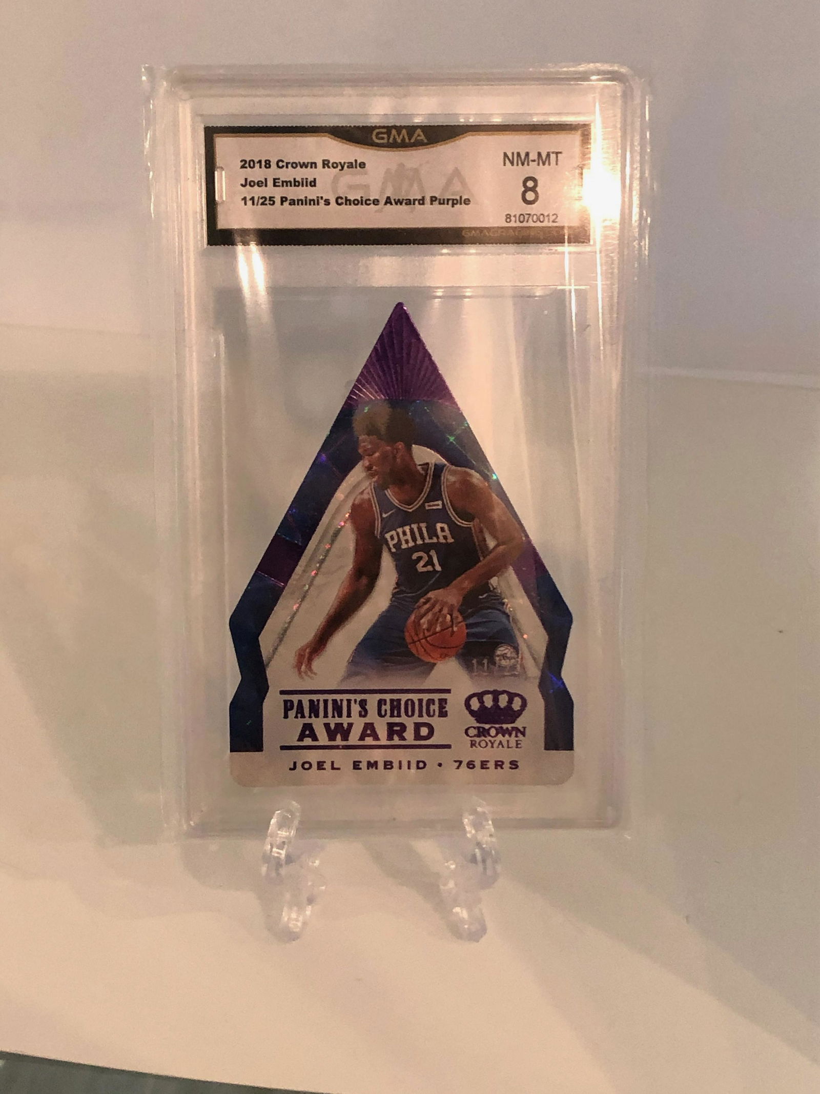 Joel Embiid Panini Choice Award Purple Rookie GMA 8 (11 (1 of 1)