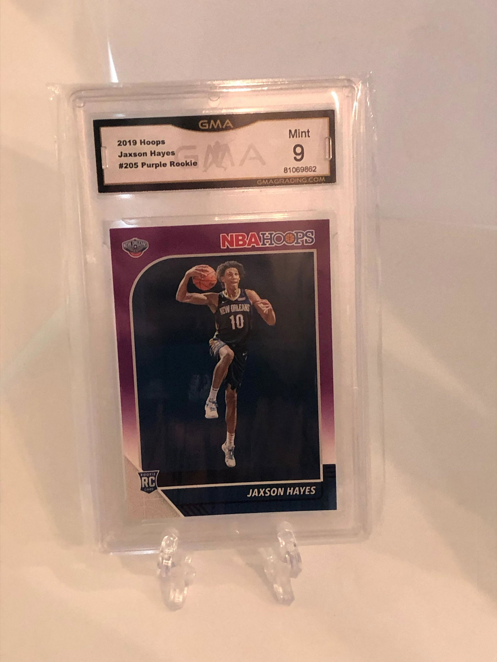 Jaxson Hayes Purple Parallel NBA Hoops Rookie GMA 9 (1 of 1)