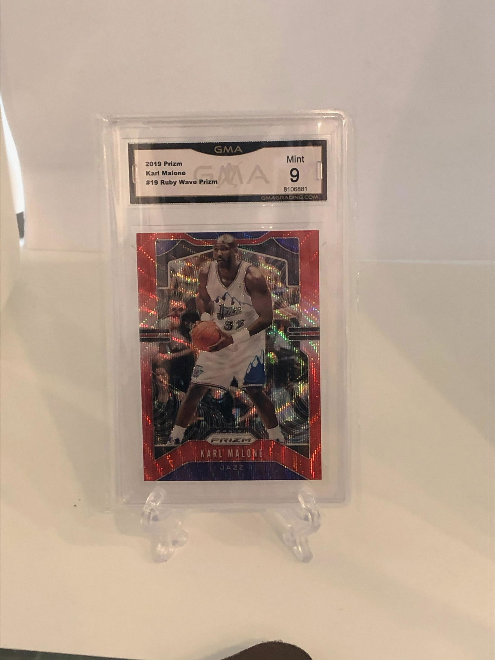 Karl Malone Ruby Red Wave Prizm GMA 9 (1 of 1)