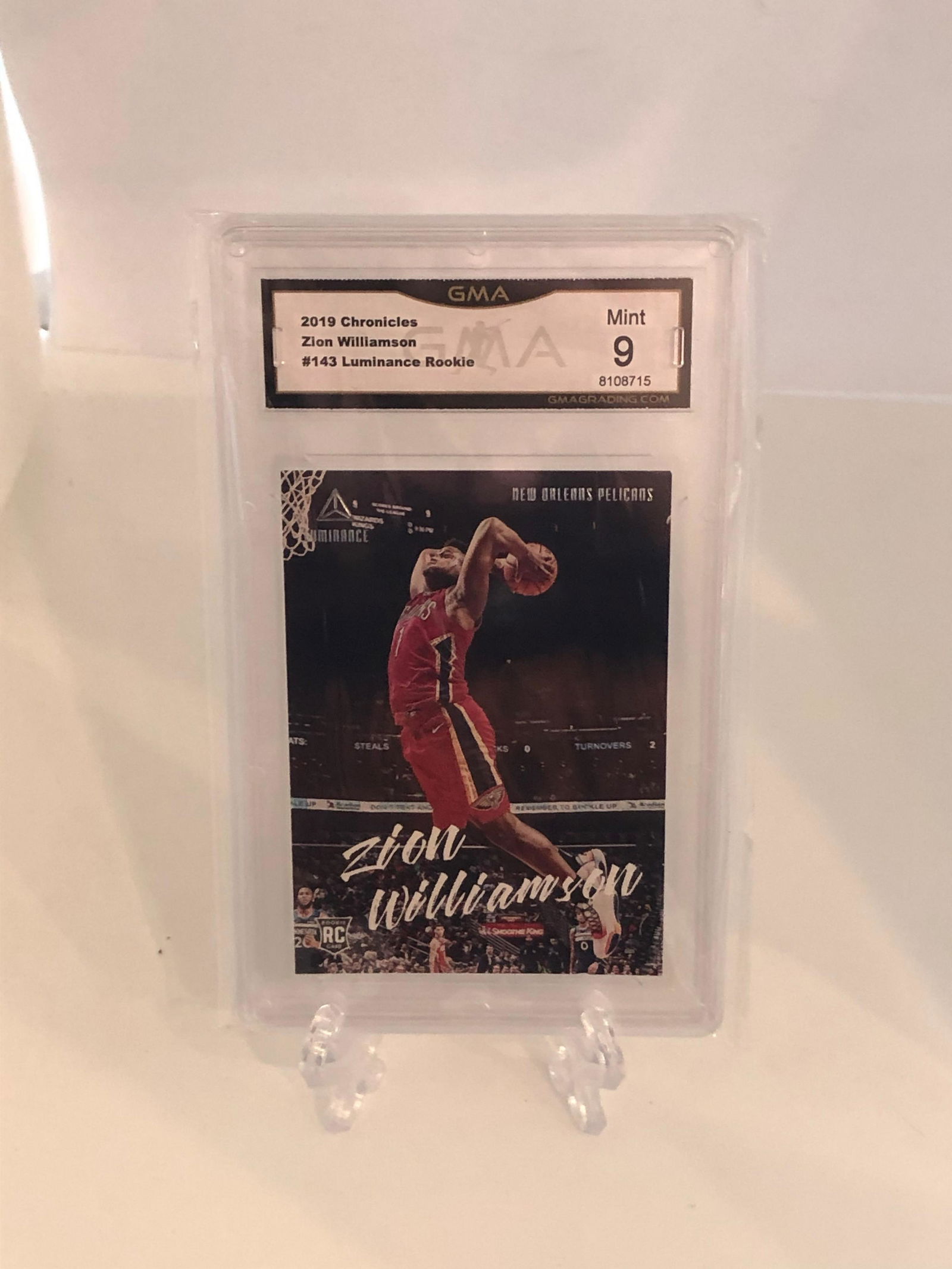Zion Williamson Panini Luminance Rookie GMA 9 (1 of 1)