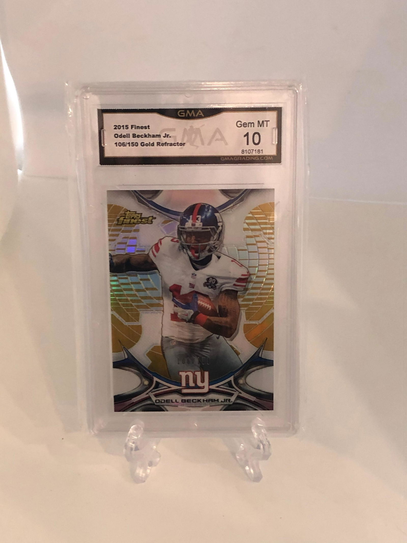 Odell Beckham Jr. Topps Finest Gold Refractor GMA 10 (1 of 1)