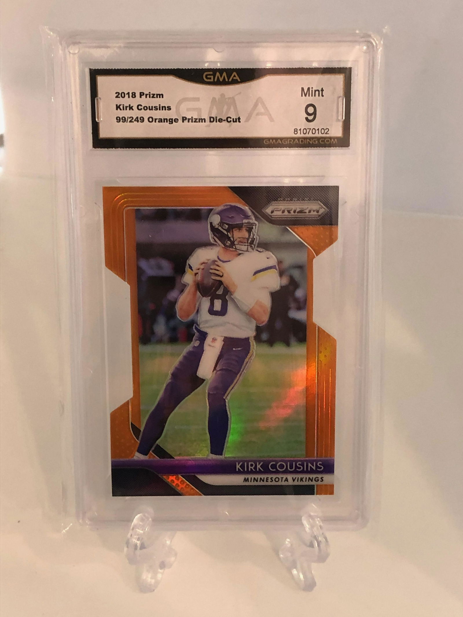 Kirk Cousins Orange Prizm Die Cut GMA 9 (99 of 249) (1 of 1)