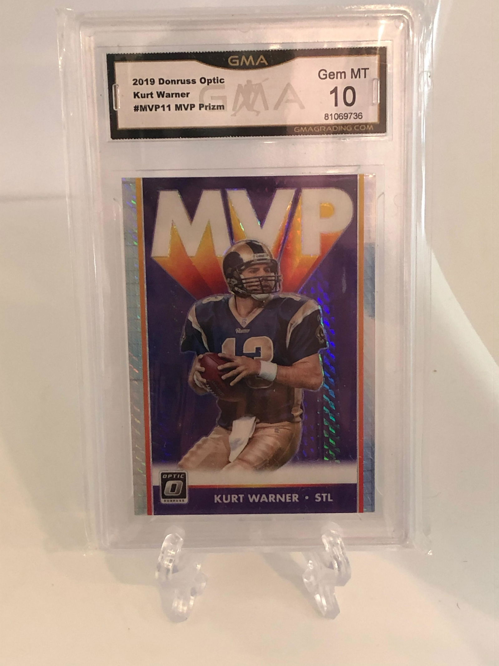 Kurt Warner Optic MVP Prizm GMA 10 (1 of 1)