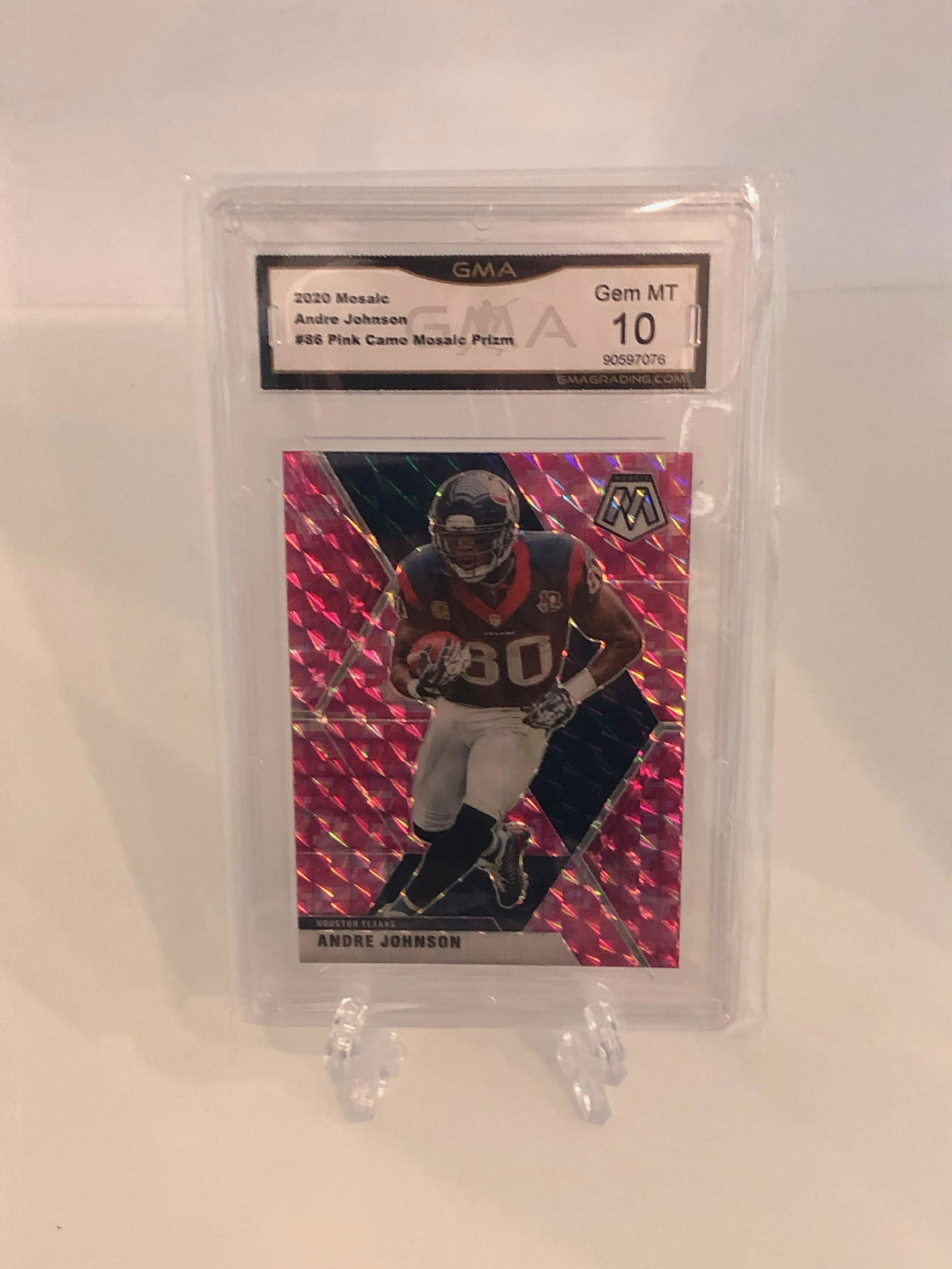 Andre Johnson Pink Camo Mosaic Prizm GMA 10 (1 of 1)