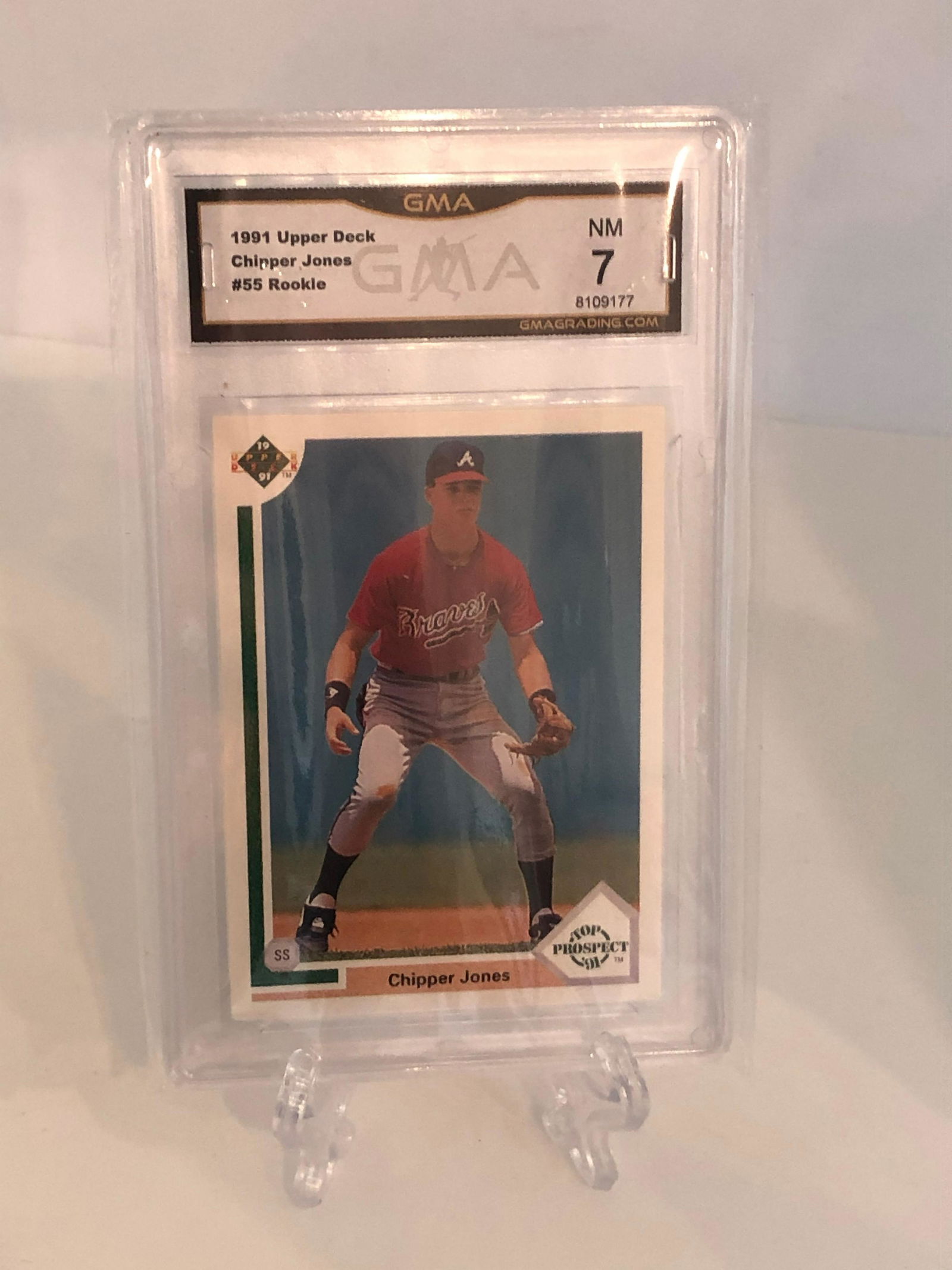 Chipper Jones Upper Deck Rookie GMA 7 (1 of 1)