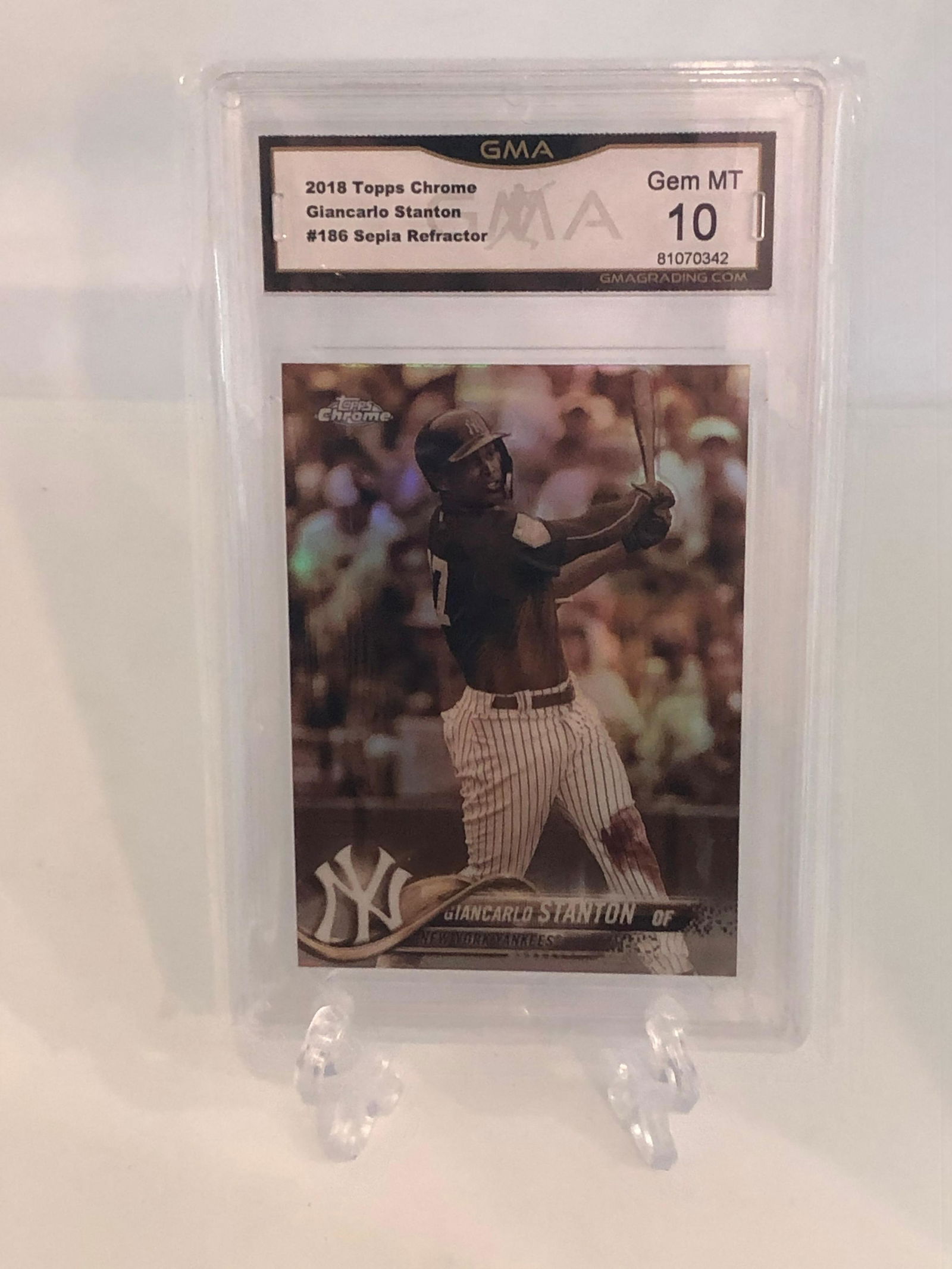 Giancarlo Stanton Topps Chrome Sepia Refractor GMA 10 (1 of 1)