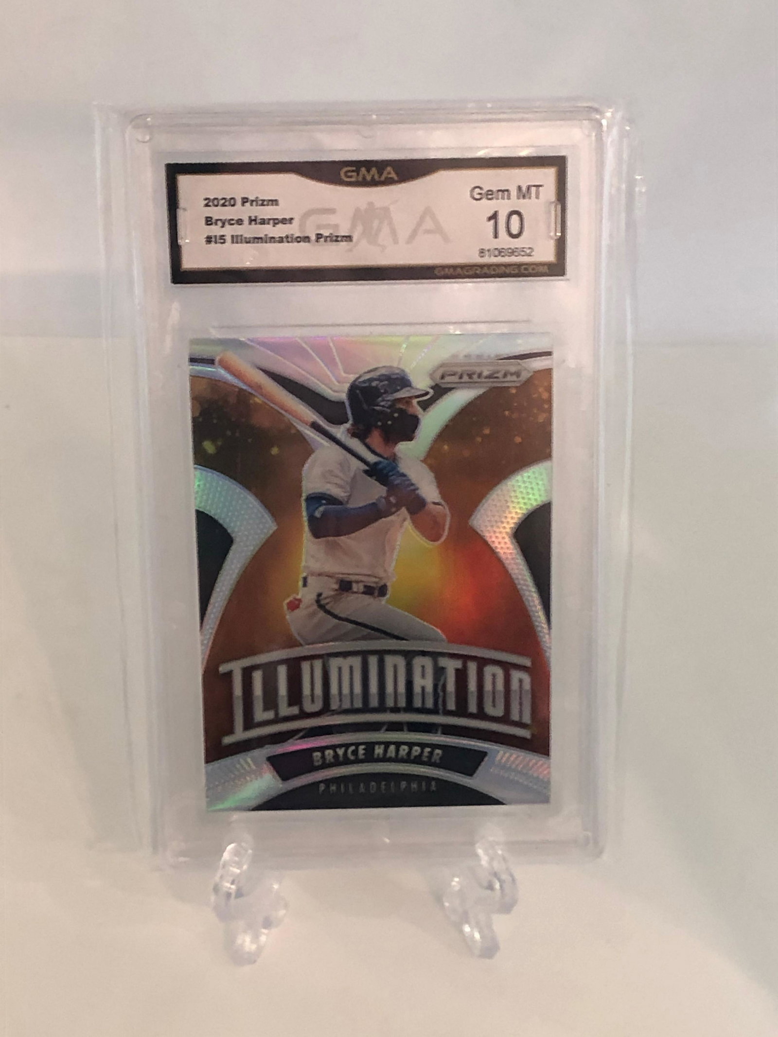 Bryce Harper Illumination Prizm GMA 10: GMA Graded Baseball Card