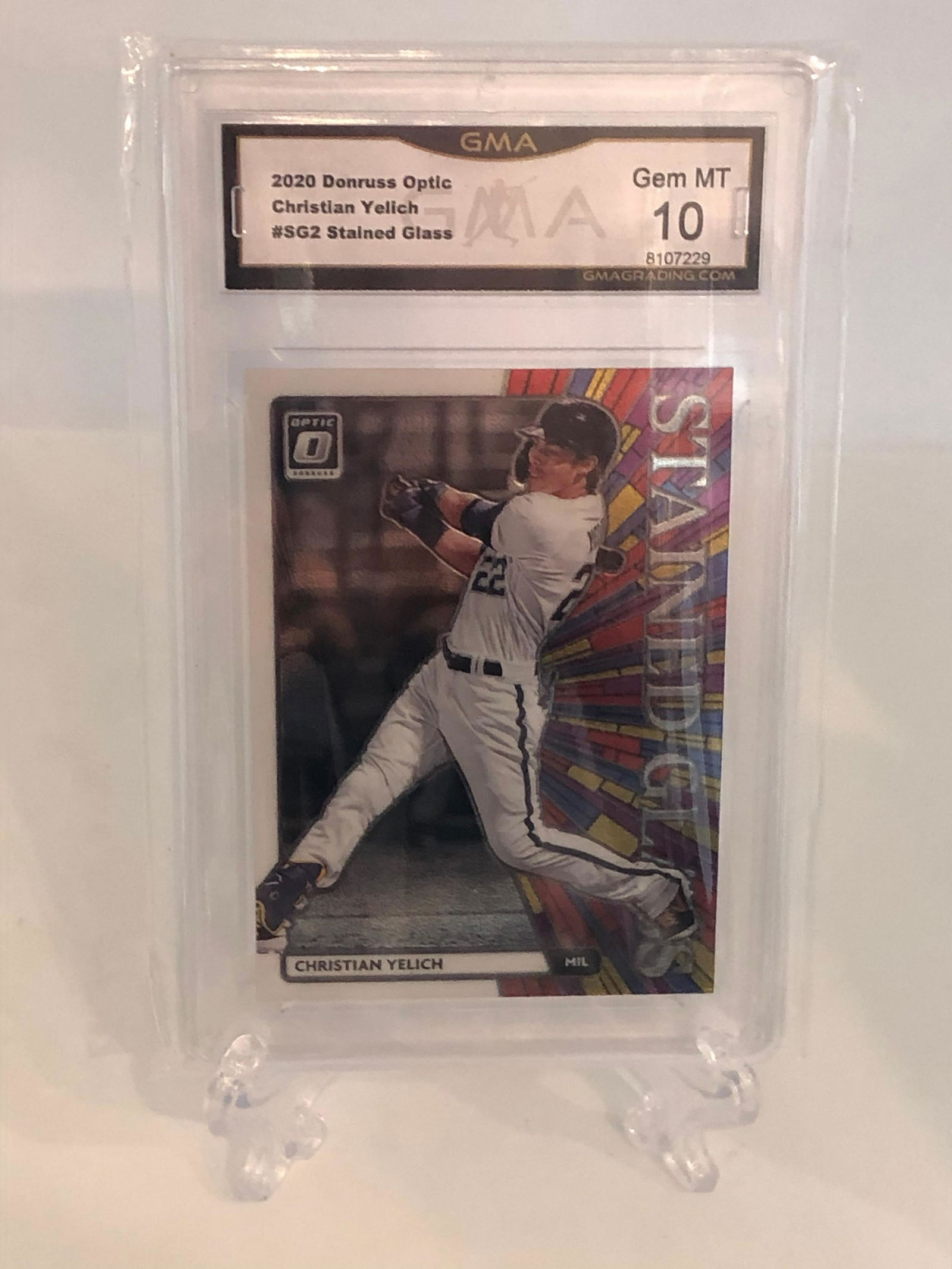 Christian Yelich Donruss Optic Stained Glass Refractor (1 of 1)