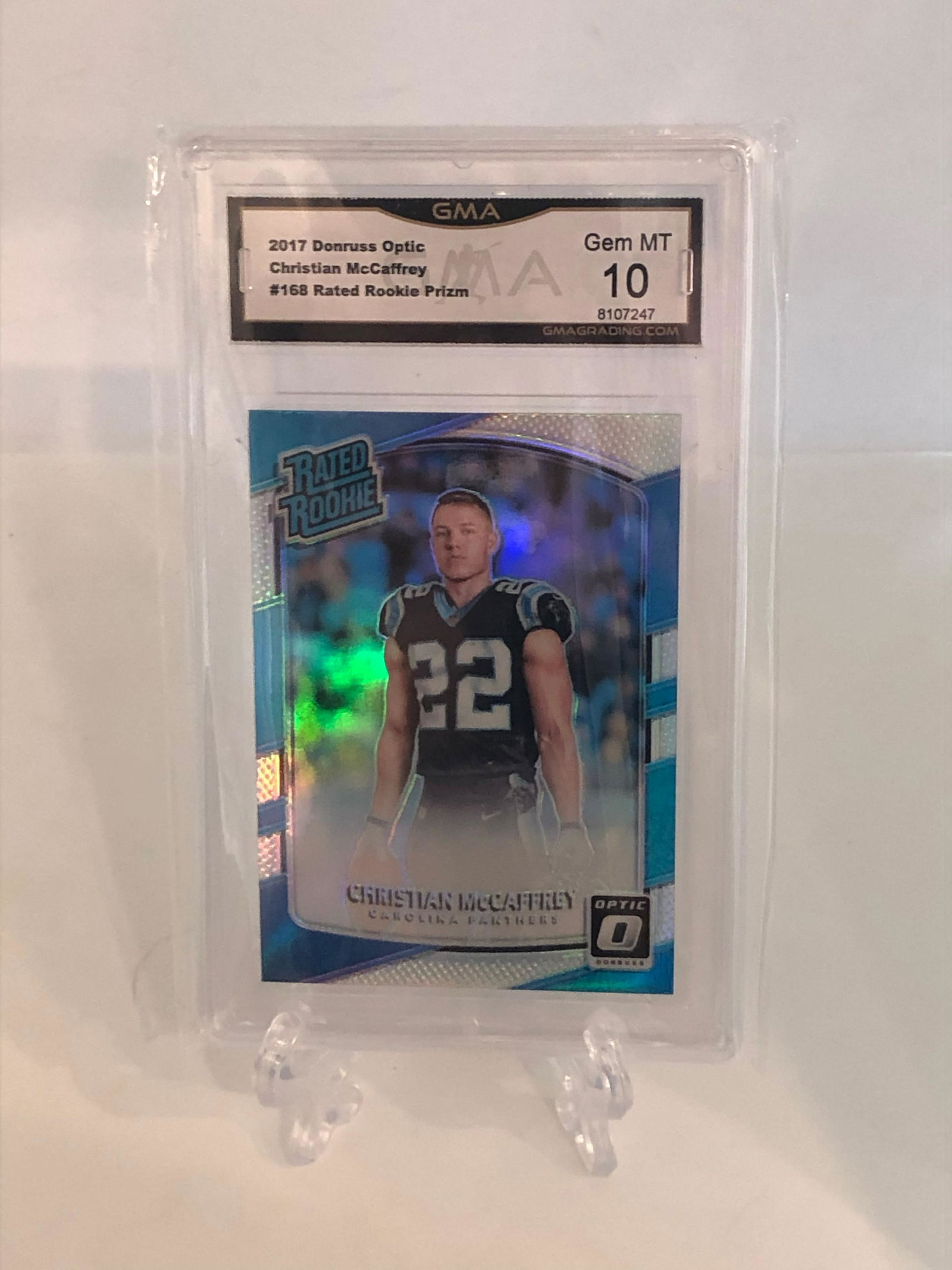 Christian McCaffrey Donruss Optic Rated Rookie GMA 10 (1 of 1)