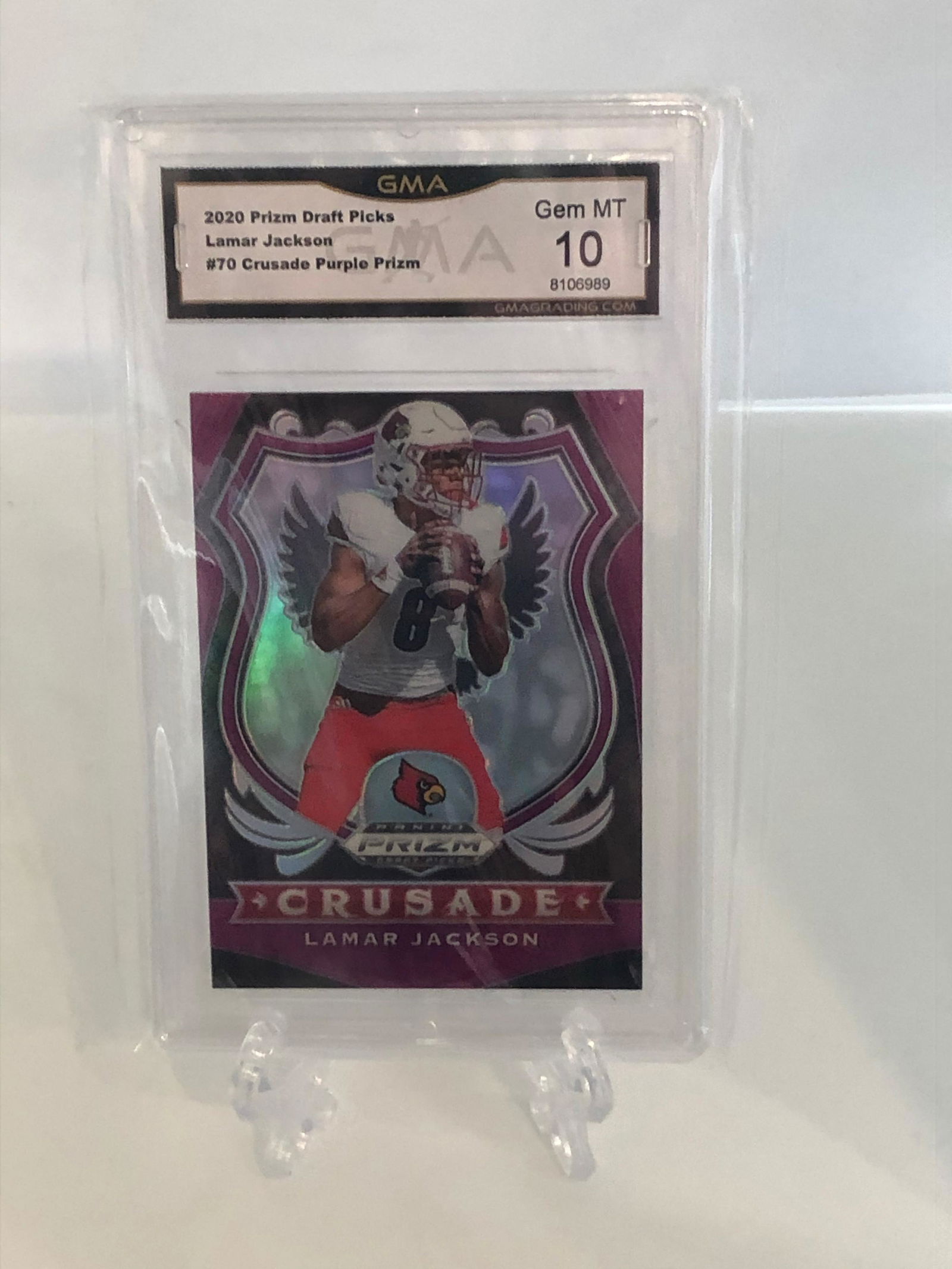 Lamar Jackson Crusade Purple Prizm GMA 10 (1 of 1)