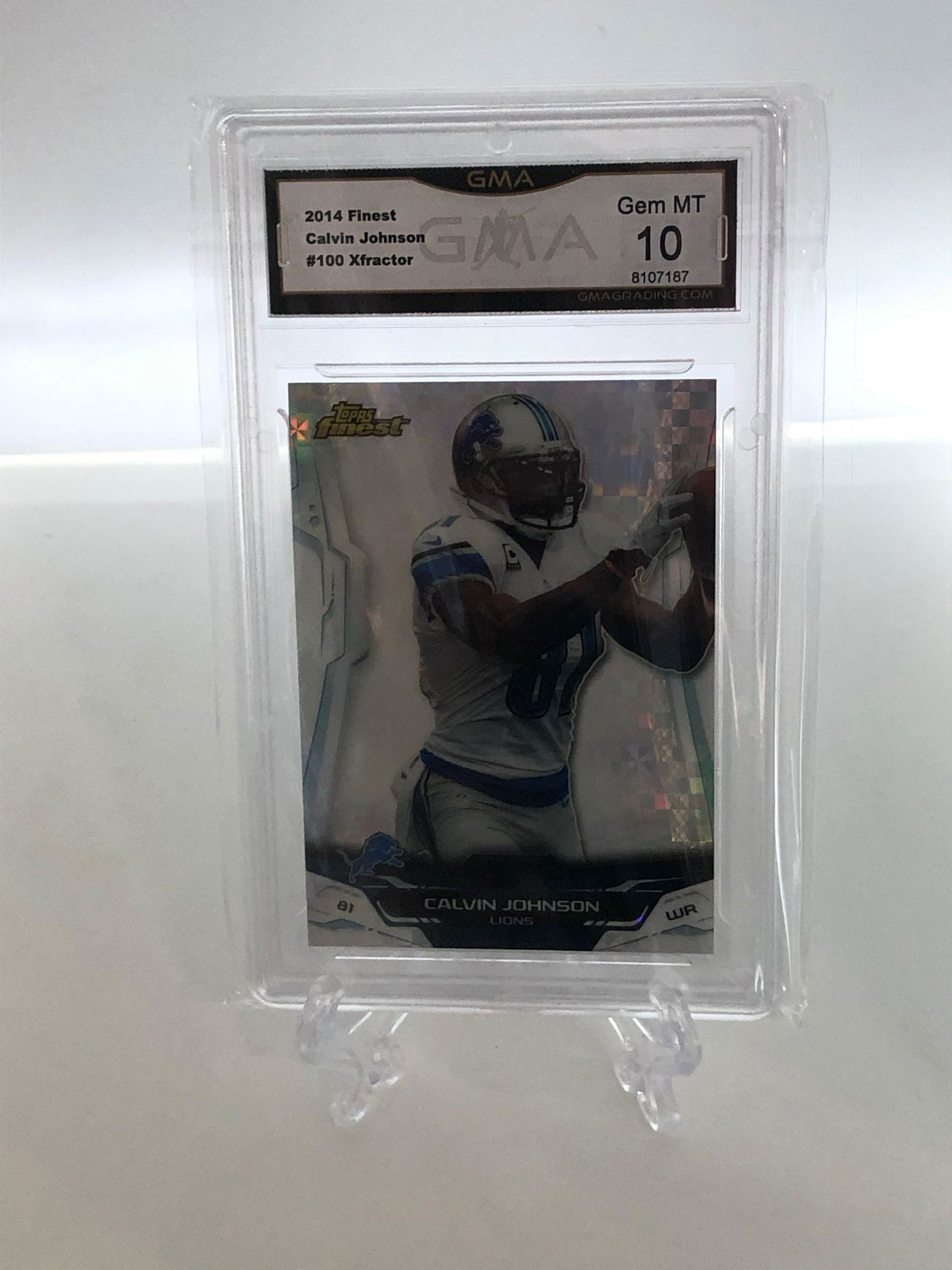 Calvin Johnson Topps Finest Xfactor GMA 10 (1 of 1)