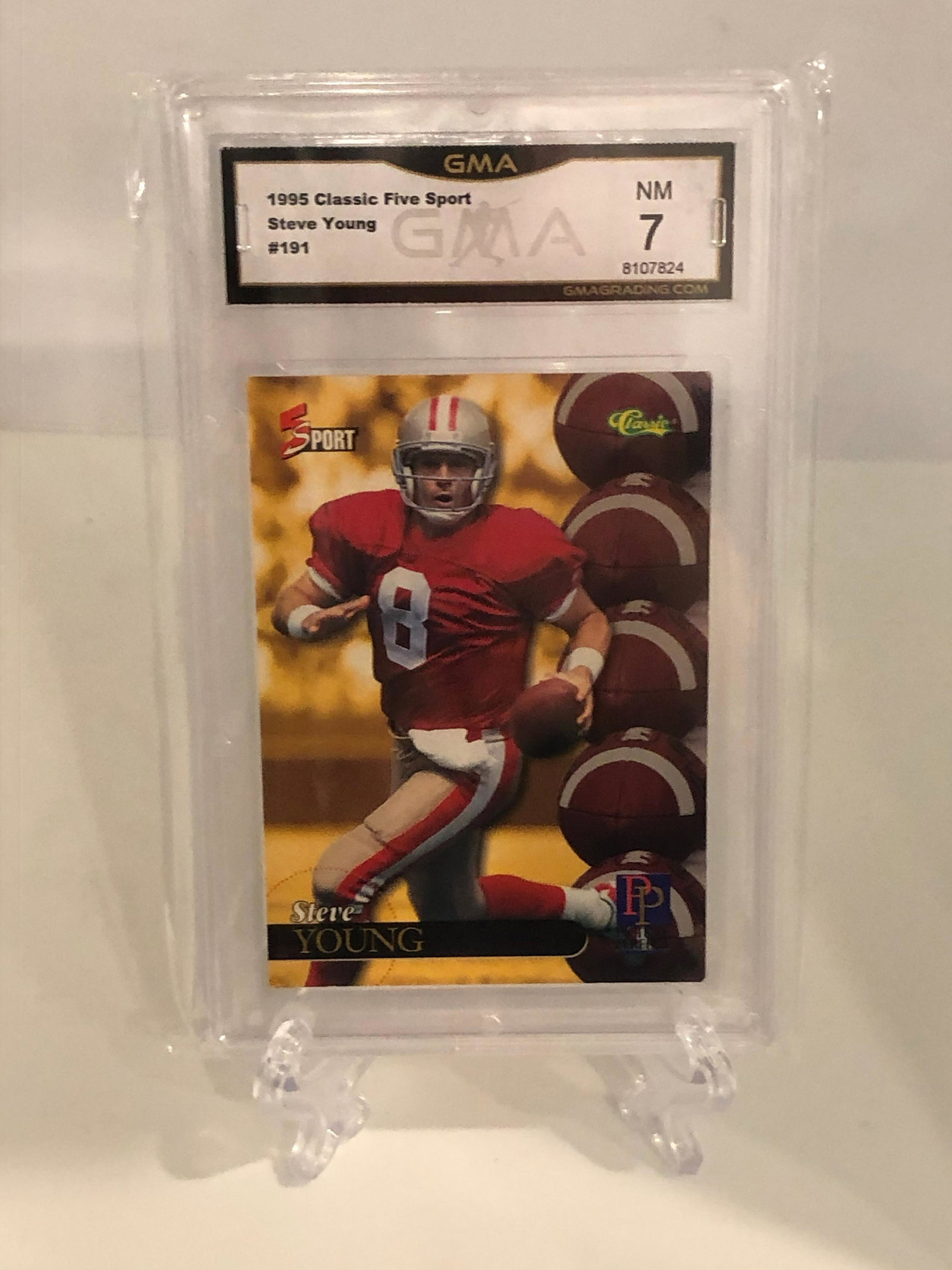 Steve Young Classic Five Sport GMA 7: GMA Graded Football Card