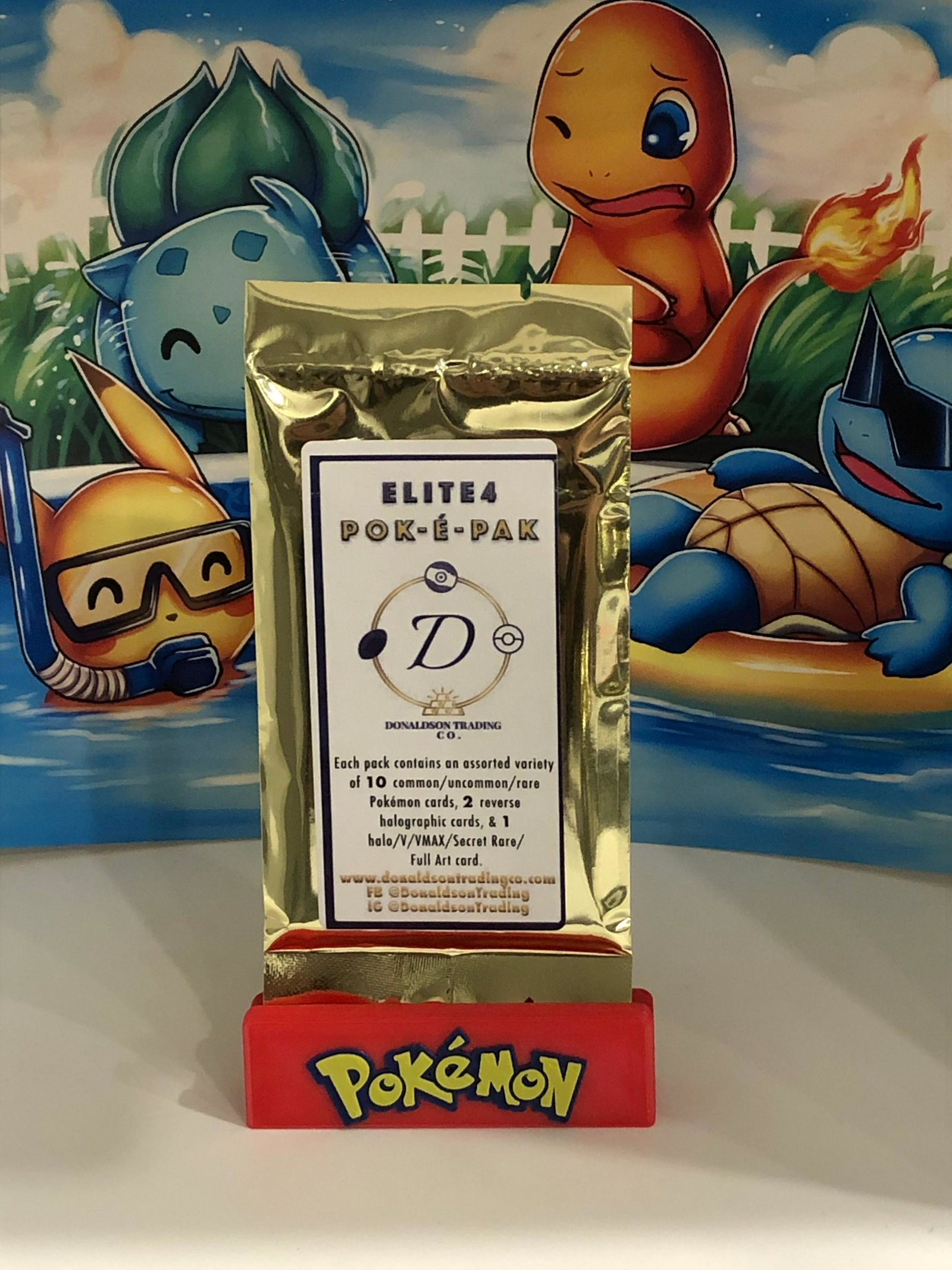 Elite-4-Poke Pack: Each Pack Guarantees a hit of a Holo, V, VMAX, EX, GX, or Secret Rare