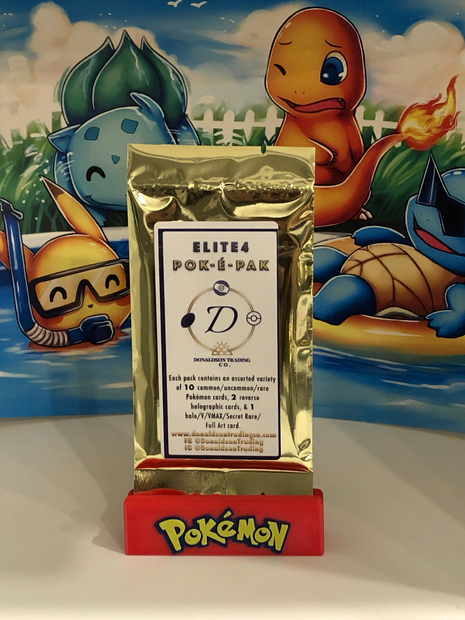 Elite-4-Poke Pack: Each Pack Guarantees a hit of a Holo, V, VMAX, EX, GX, or Secret Rare