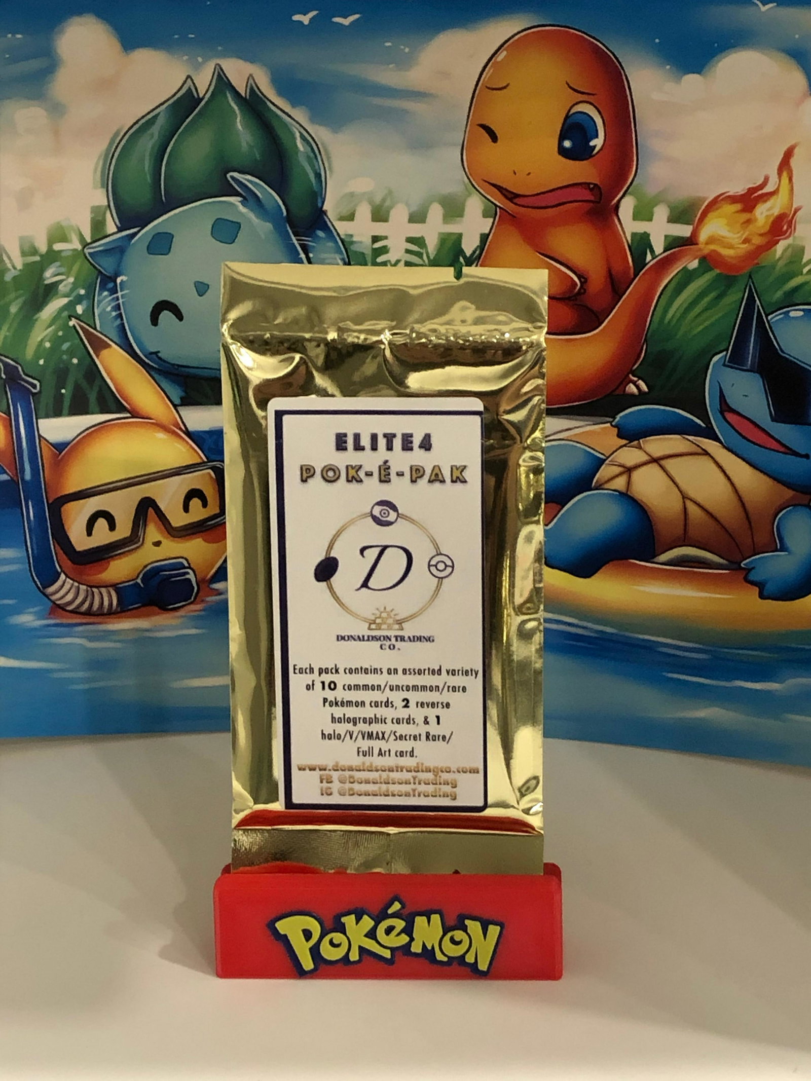 Elite-4-Poke Pack: Each Pack Guarantees a hit of a Holo, V, VMAX, EX, GX, or Secret Rare