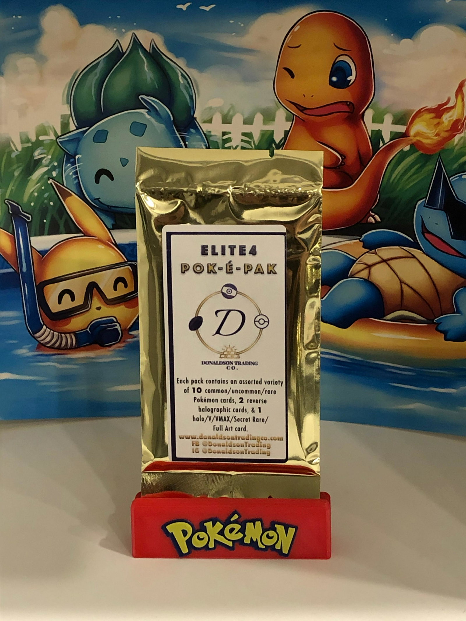 Elite-4-Poke Pack: Each Pack Guarantees a hit of a Holo, V, VMAX, EX, GX, or Secret Rare