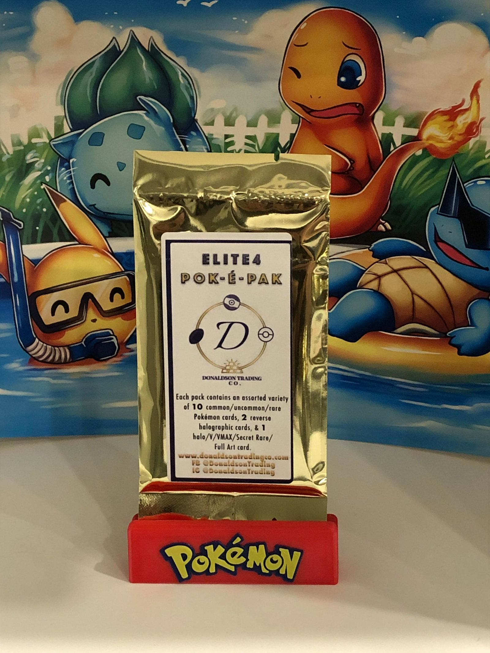Elite-4-Poke Pack: Each Pack Guarantees a hit of a Holo, V, VMAX, EX, GX, or Secret Rare