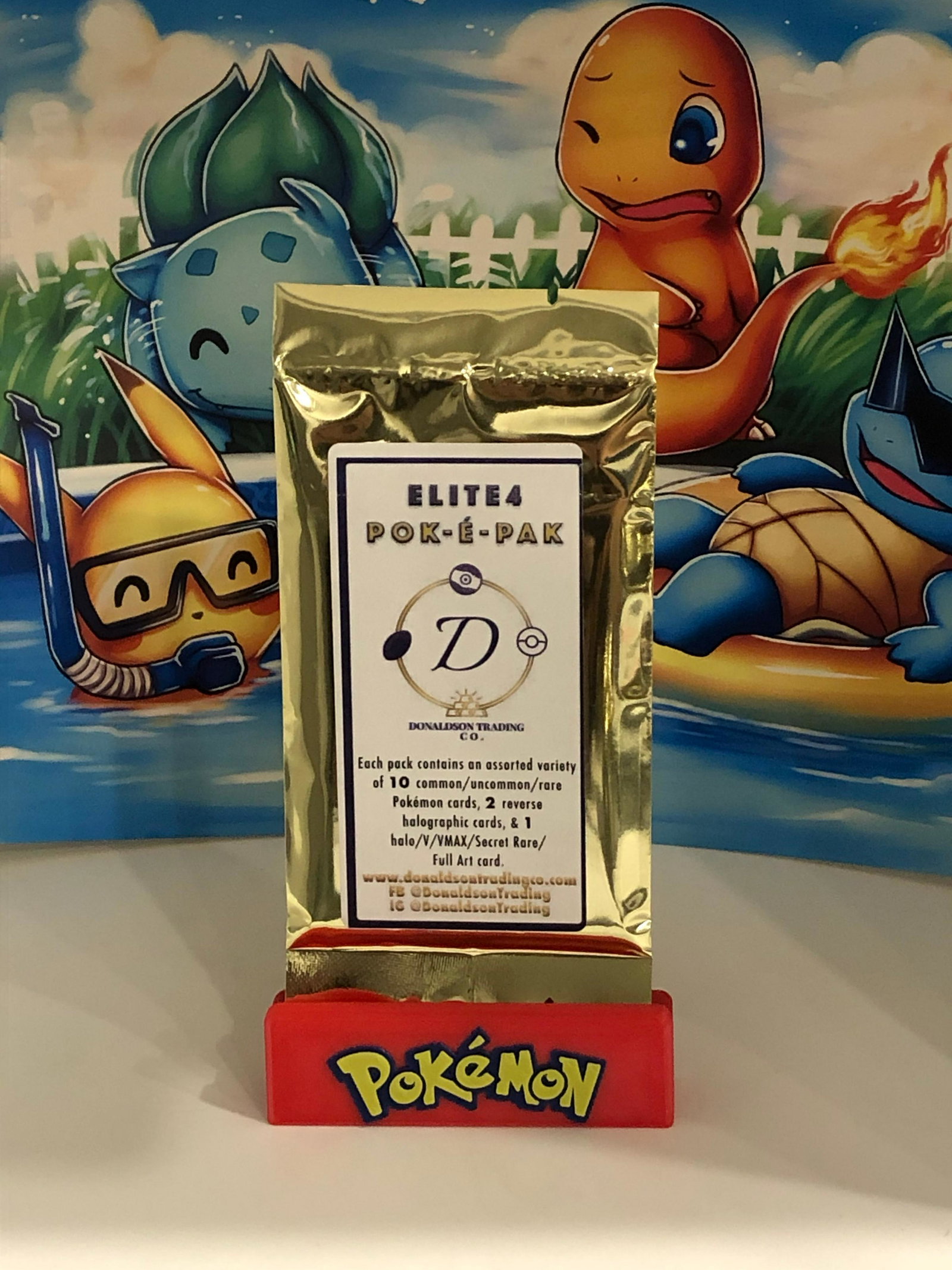 Elite-4-Poke Pack: Each Pack Guarantees a hit of a Holo, V, VMAX, EX, GX, or Secret Rare