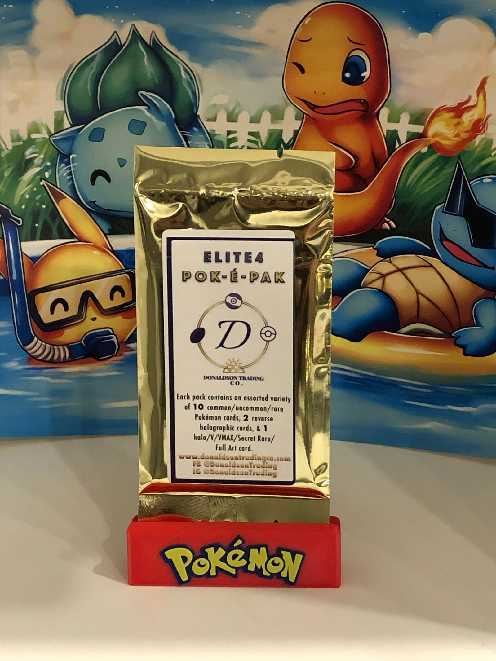 Elite-4-Poke Pack: Each Pack Guarantees a hit of a Holo, V, VMAX, EX, GX, or Secret Rare