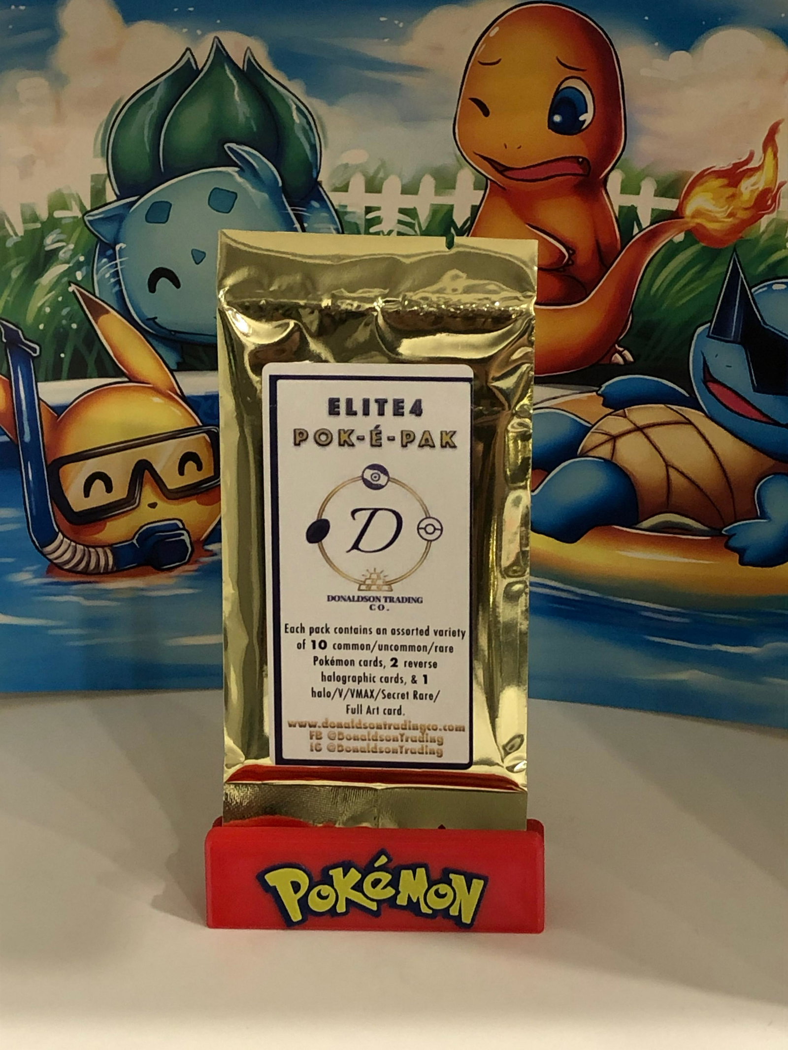Elite-4-Poke Pack: Each Pack Guarantees a hit of a Holo, V, VMAX, EX, GX, or Secret Rare