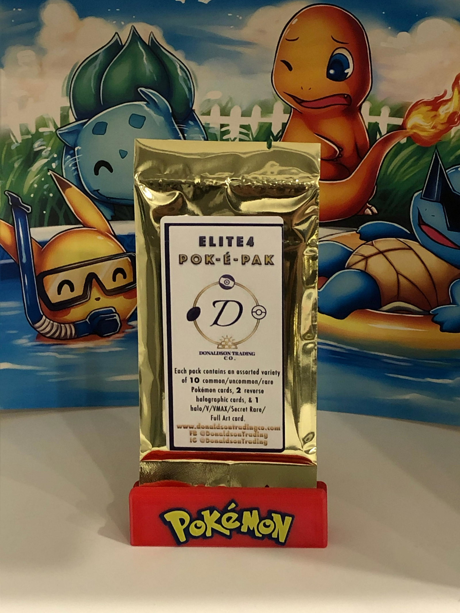 Elite-4-Poke Pack: Each Pack Guarantees a hit of a Holo, V, VMAX, EX, GX, or Secret Rare