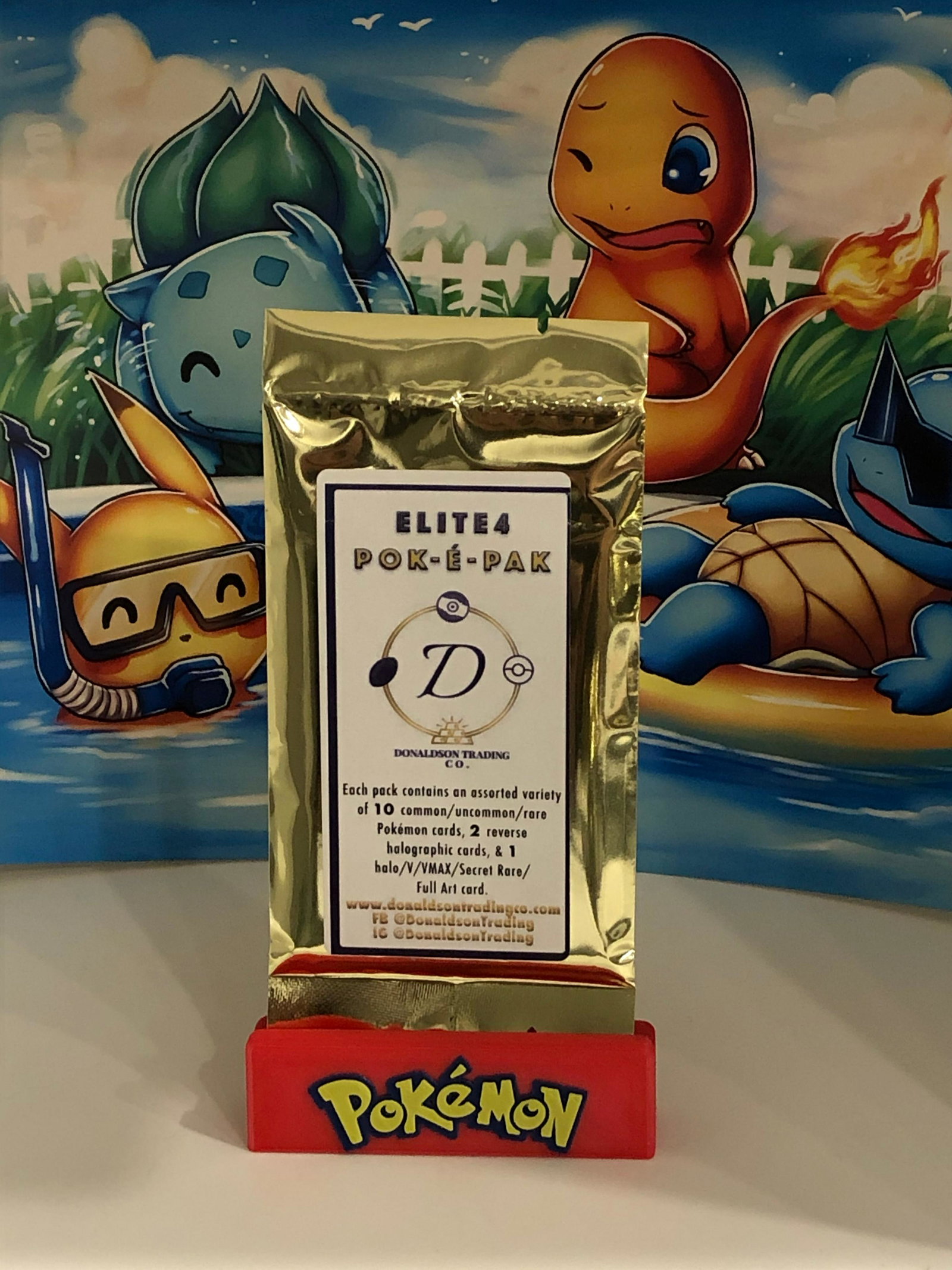 Elite-4-Poke Pack: Each Pack Guarantees a hit of a Holo, V, VMAX, EX, GX, or Secret Rare