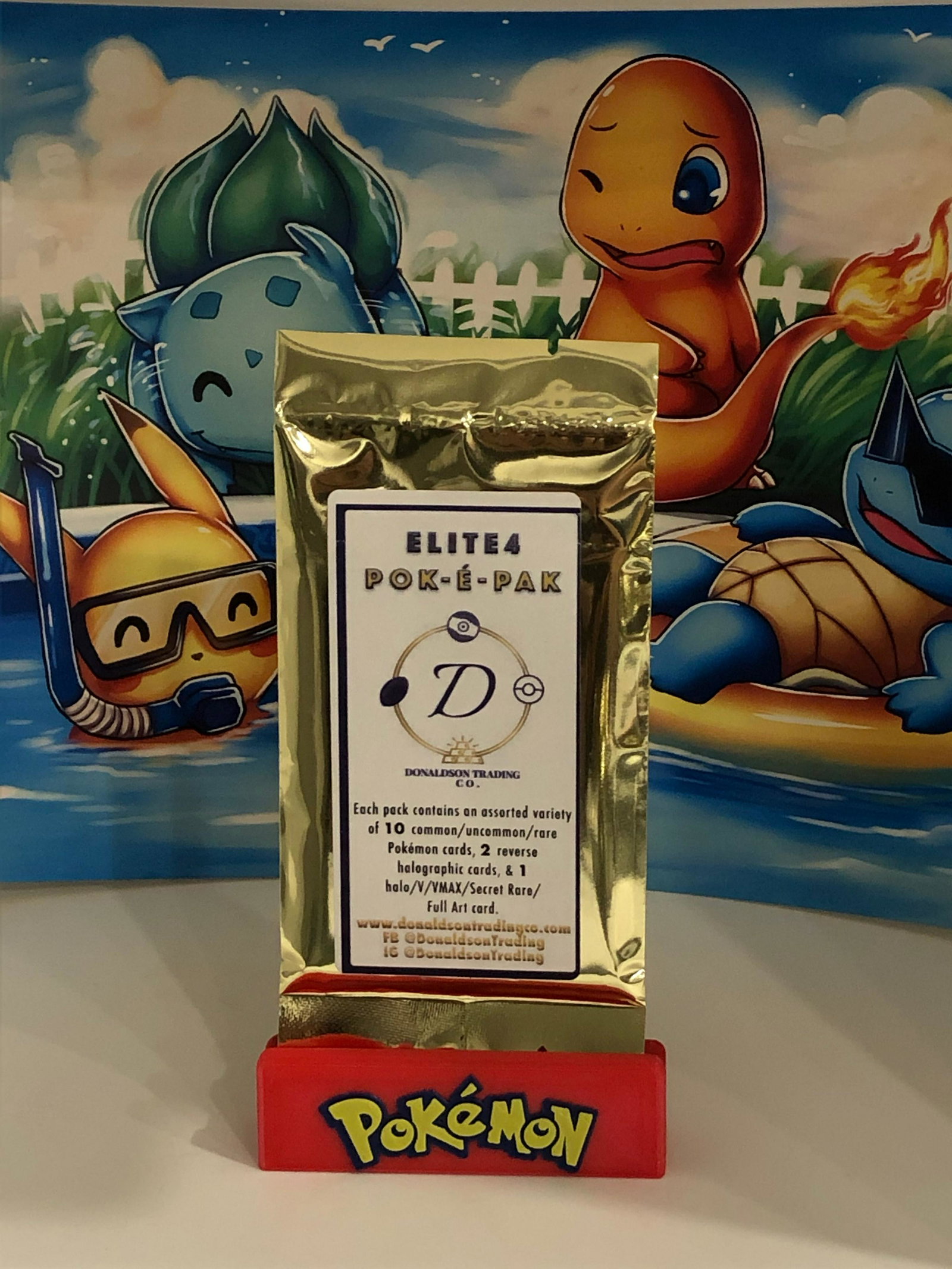 Elite-4-Poke Pack: Each Pack Guarantees a hit of a Holo, V, VMAX, EX, GX, or Secret Rare