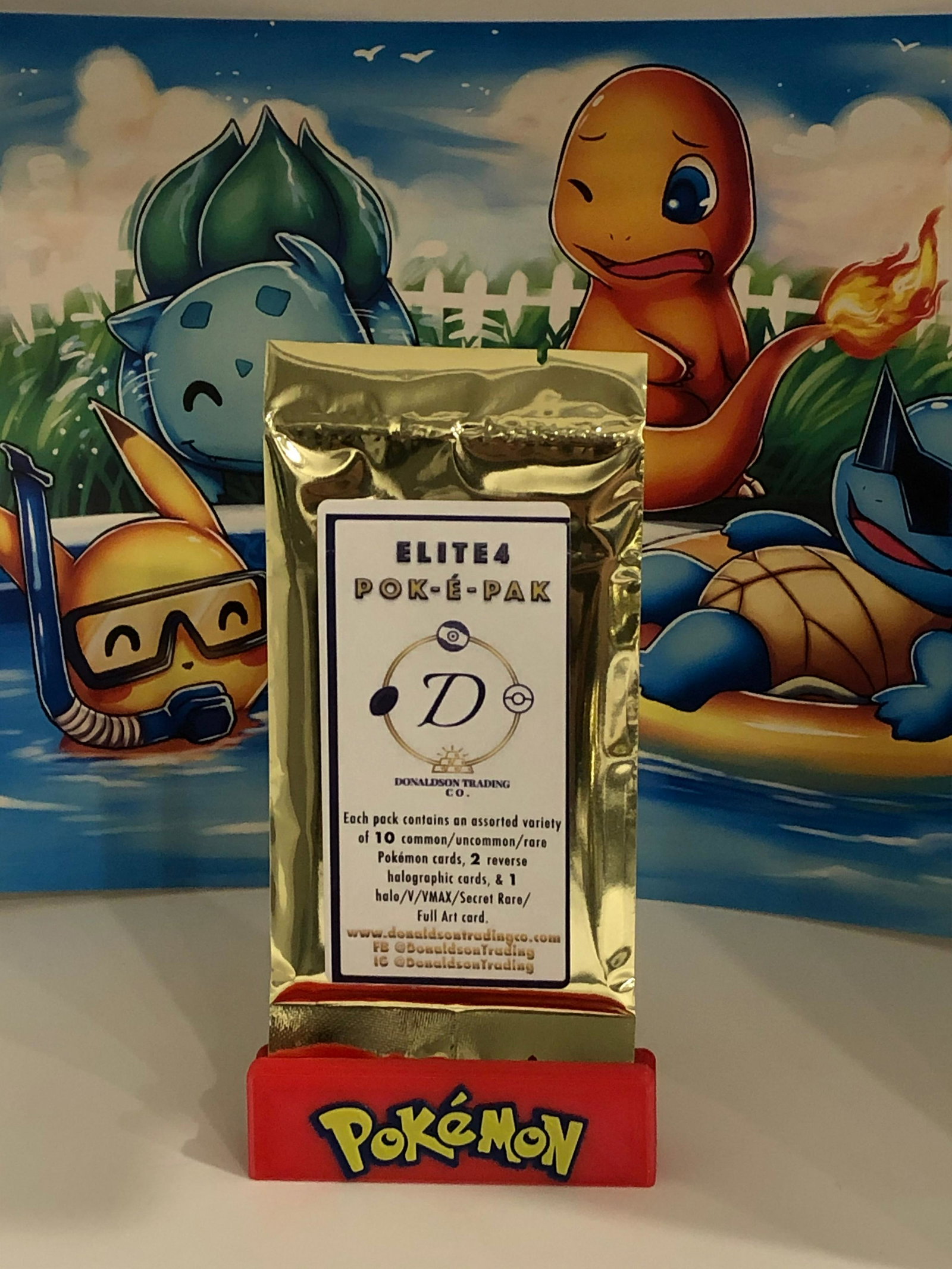 Elite-4-Poke Pack: Each Pack Guarantees a hit of a Holo, V, VMAX, EX, GX, or Secret Rare