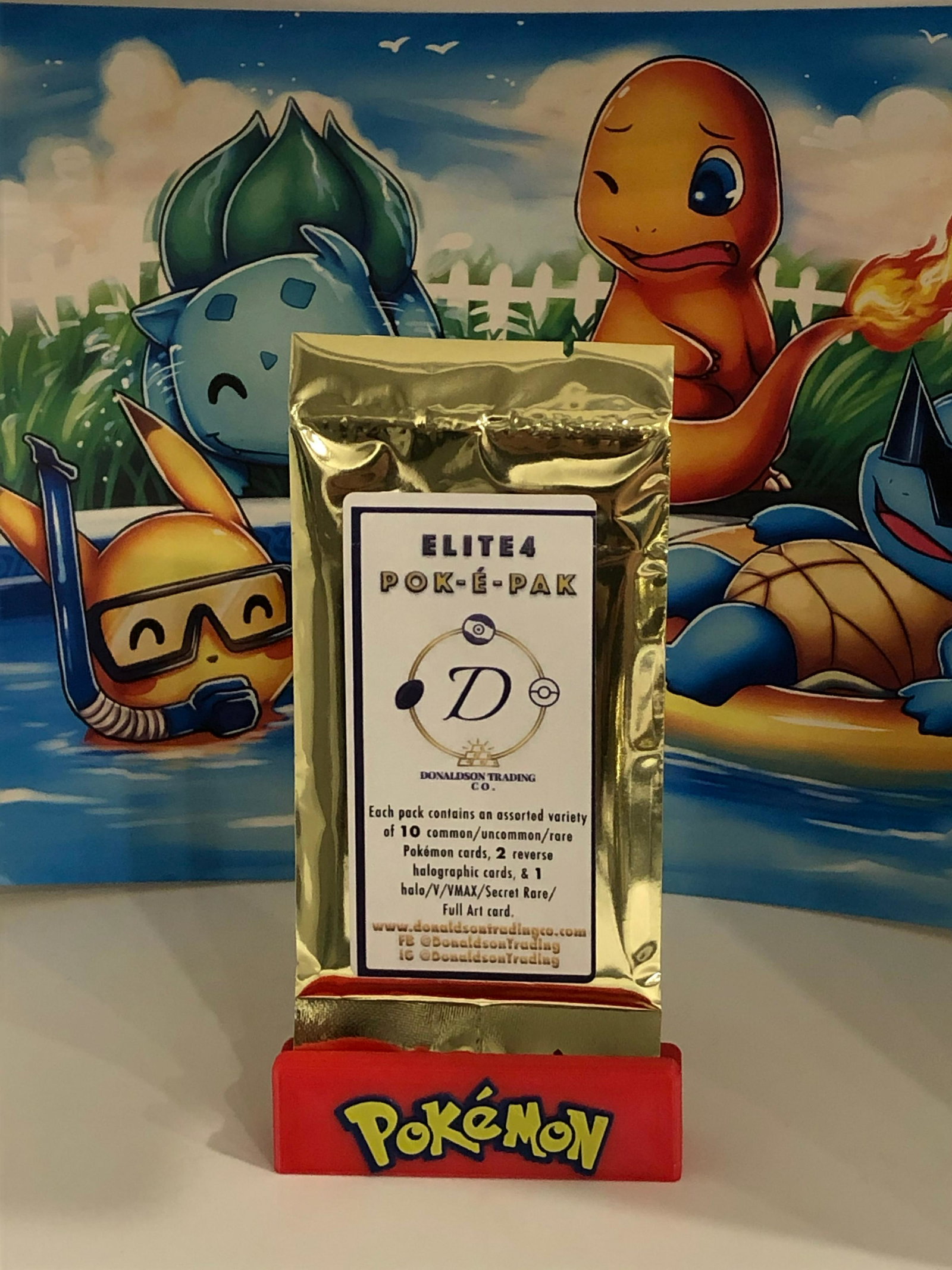 Elite-4-Poke Pack: Each Pack Guarantees a hit of a Holo, V, VMAX, EX, GX, or Secret Rare