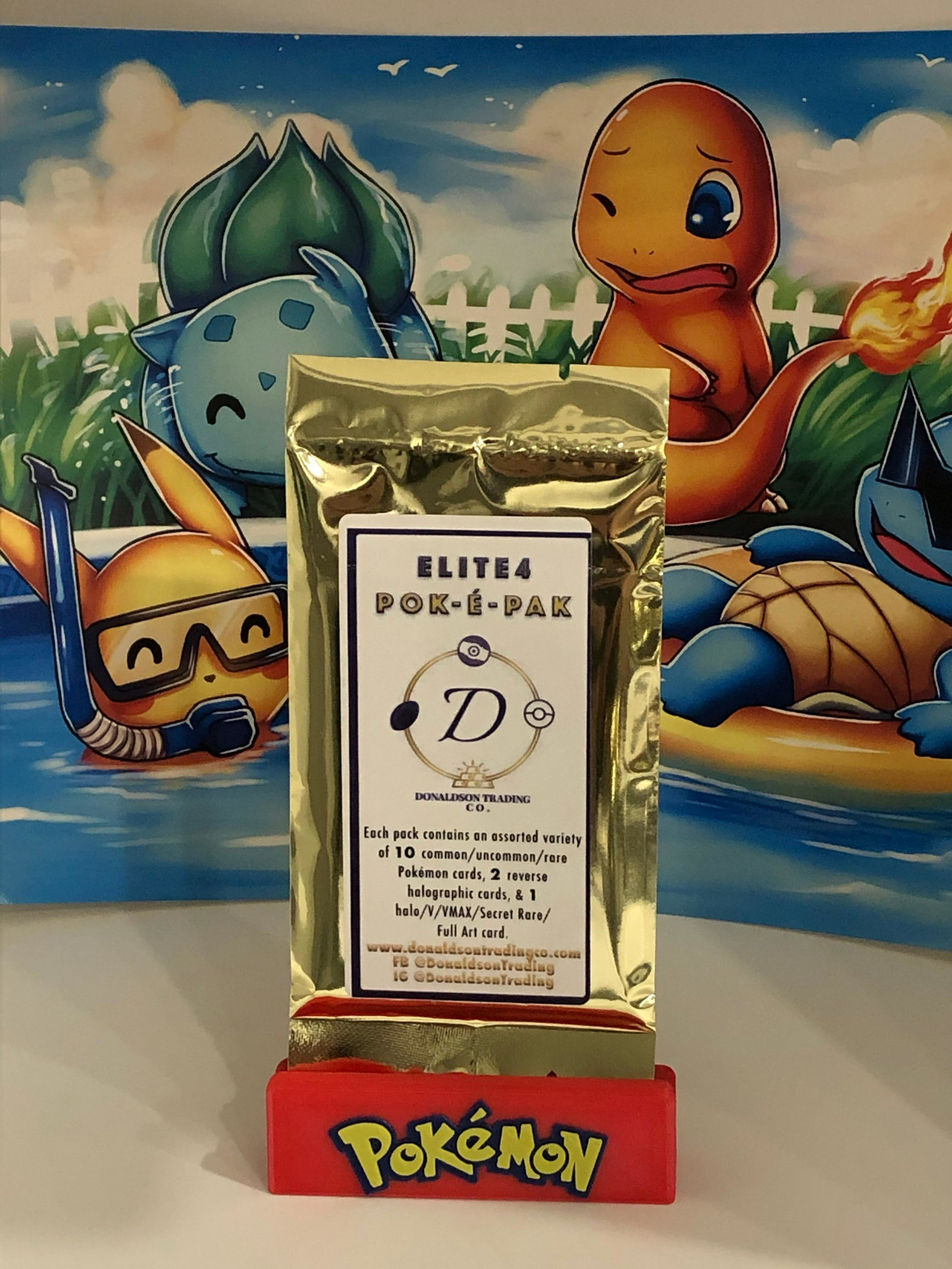 Elite-4-Poke Pack: Each Pack Guarantees a hit of a Holo, V, VMAX, EX, GX, or Secret Rare