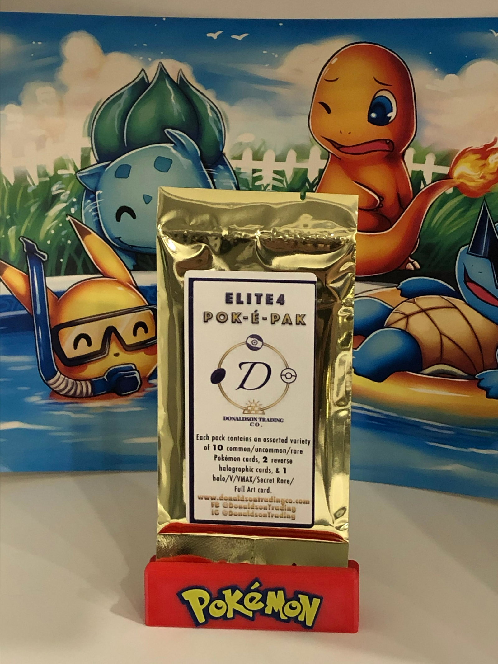 Elite-4-Poke Pack: Each Pack Guarantees a hit of a Holo, V, VMAX, EX, GX, or Secret Rare