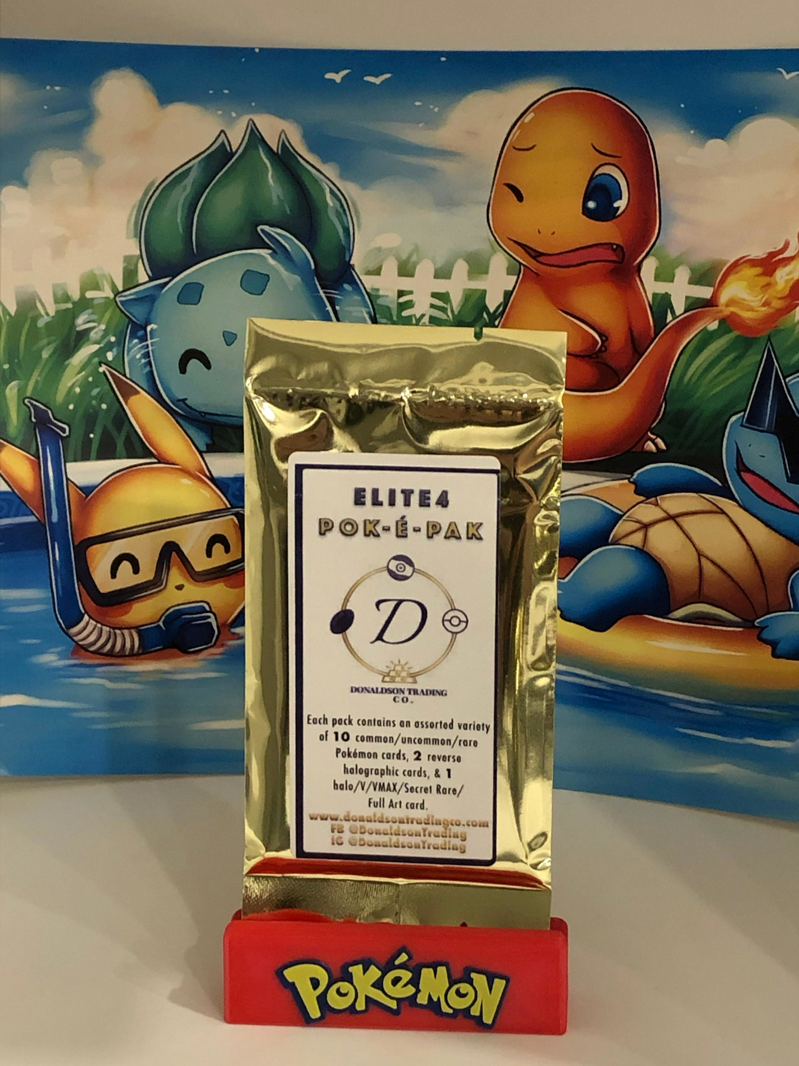 Elite-4-Poke Pack: Each Pack Guarantees a hit of a Holo, V, VMAX, EX, GX, or Secret Rare