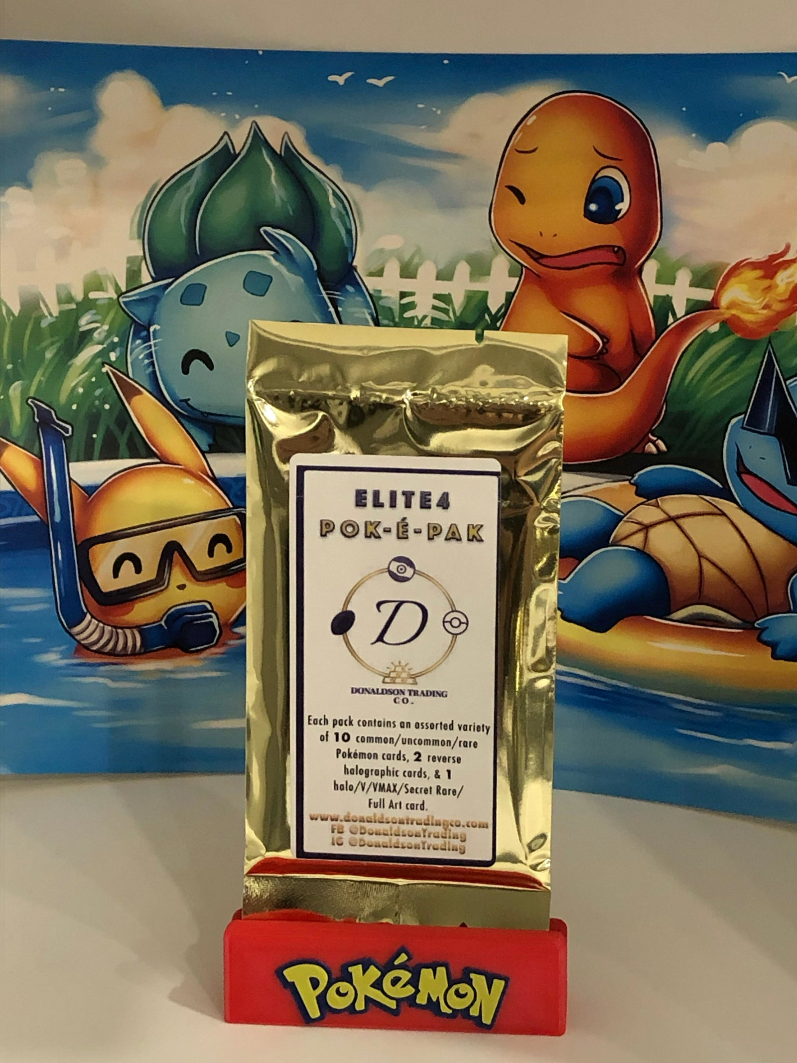 Elite-4-Poke Pack: Each Pack Guarantees a hit of a Holo, V, VMAX, EX, GX, or Secret Rare