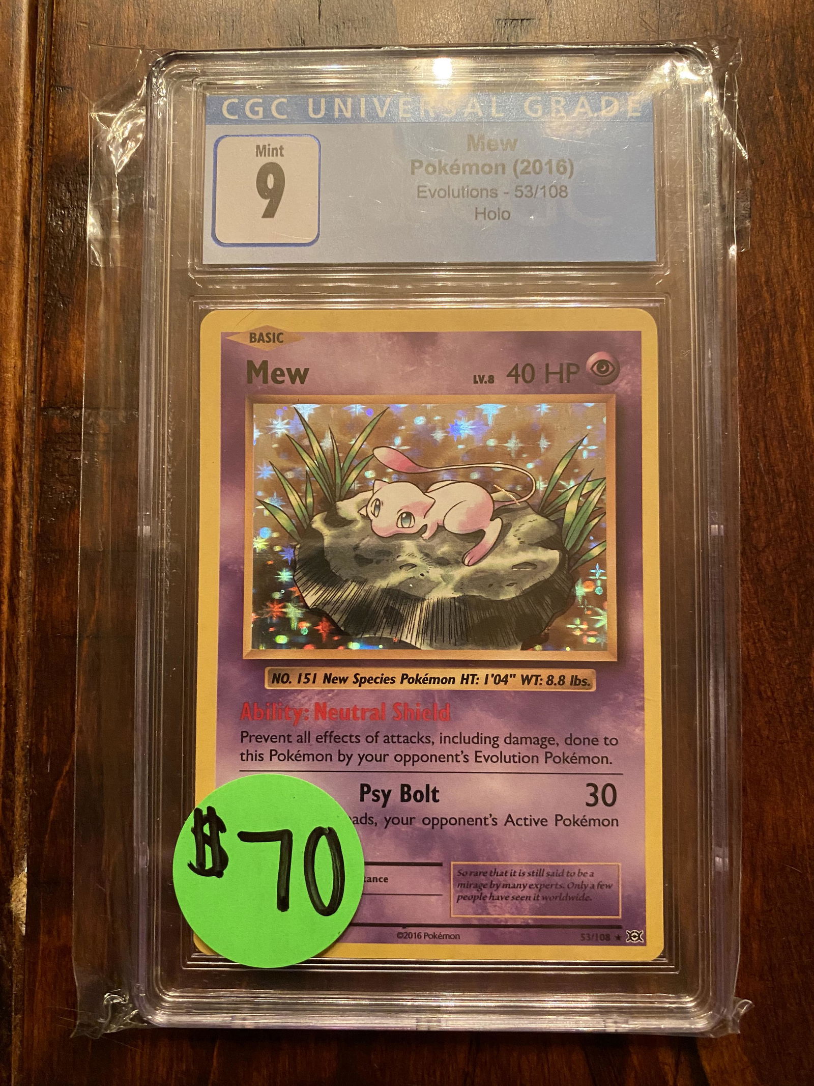 Xy Evolution Mew Holo CGC 9 (1 of 1)