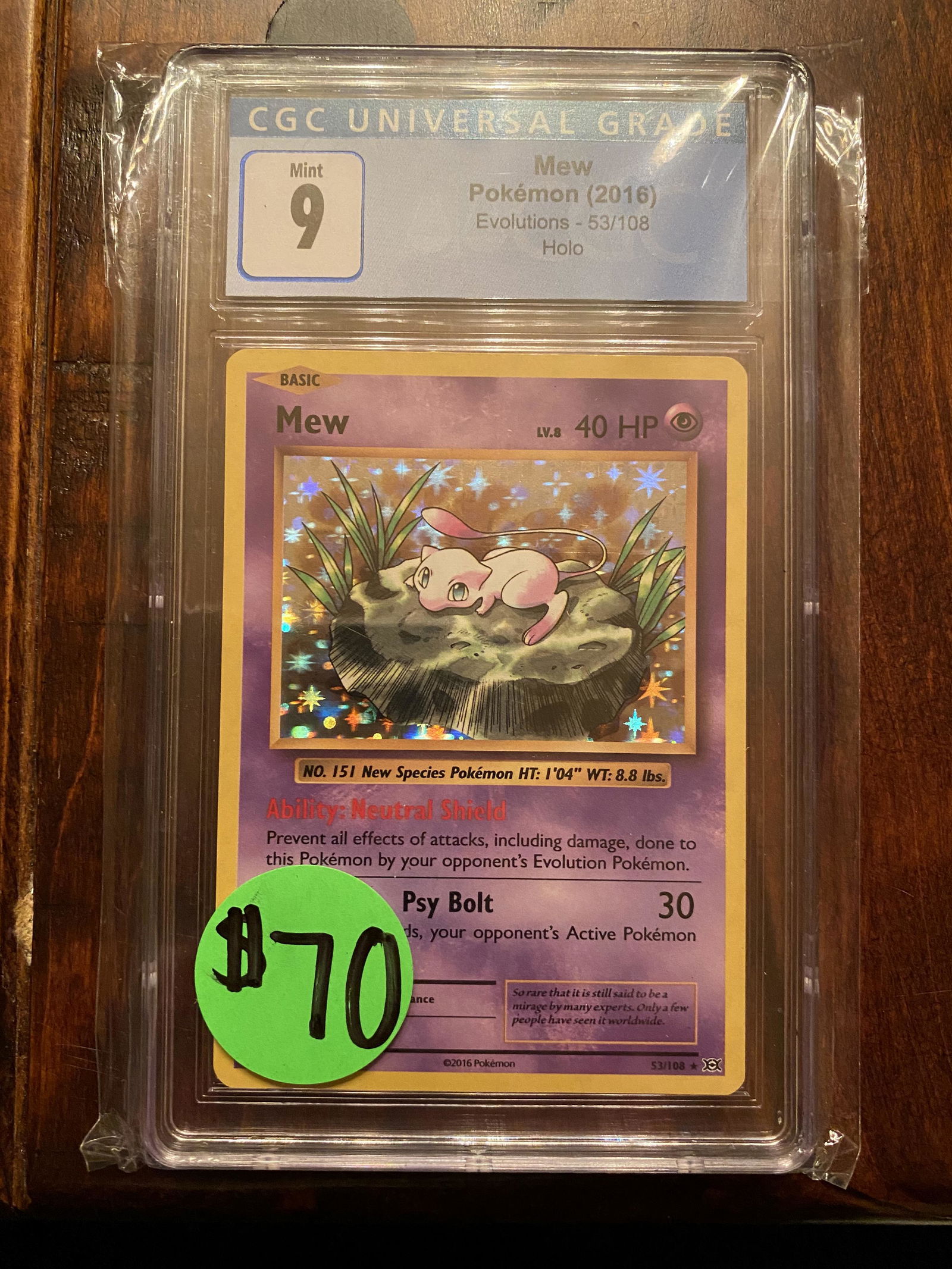 Xy Evolution Mew Holo CGC 9 (1 of 1)