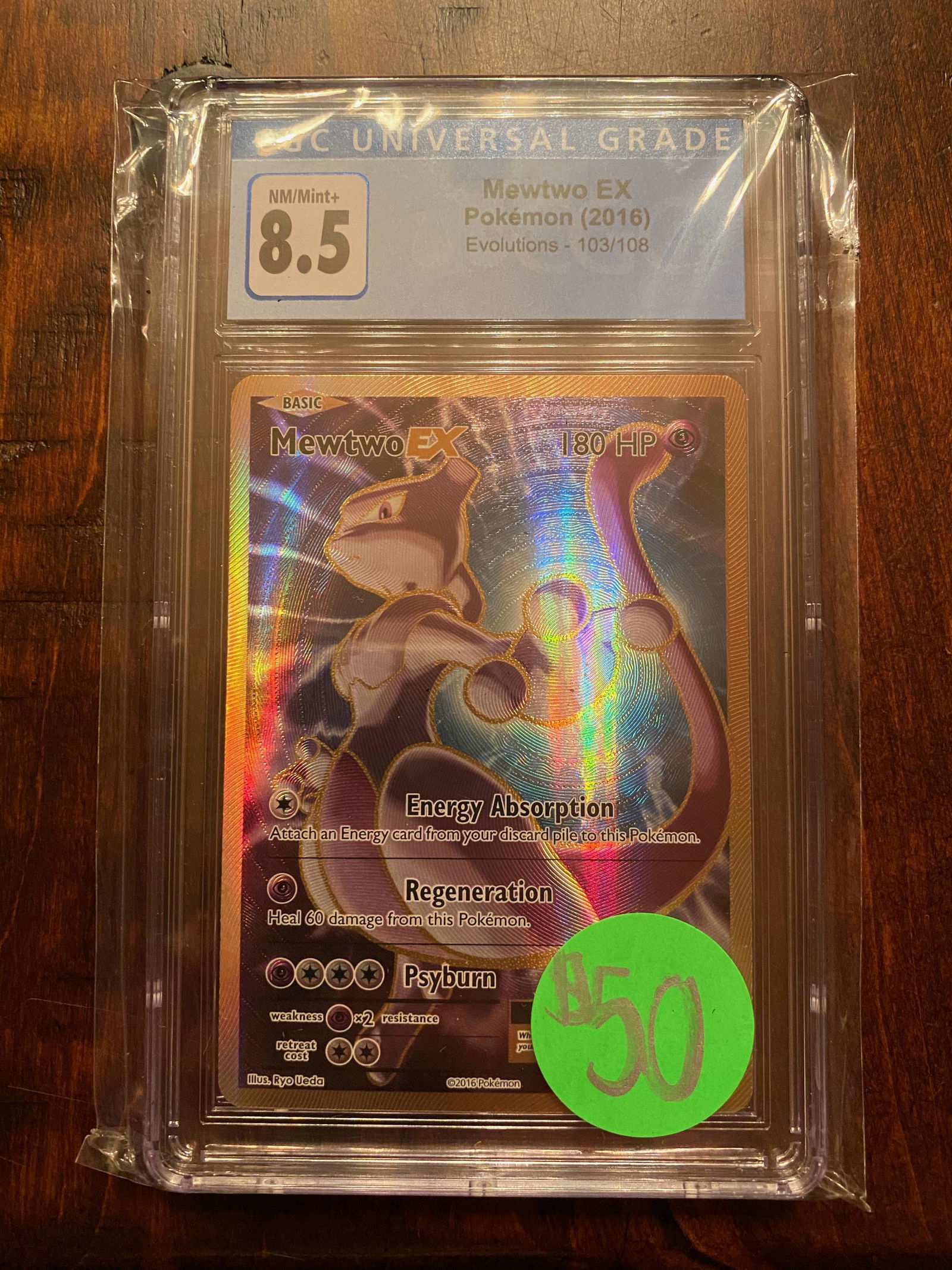 XY Evolutions Mewtwo Full Art Holo CGC 8.5 (1 of 1)