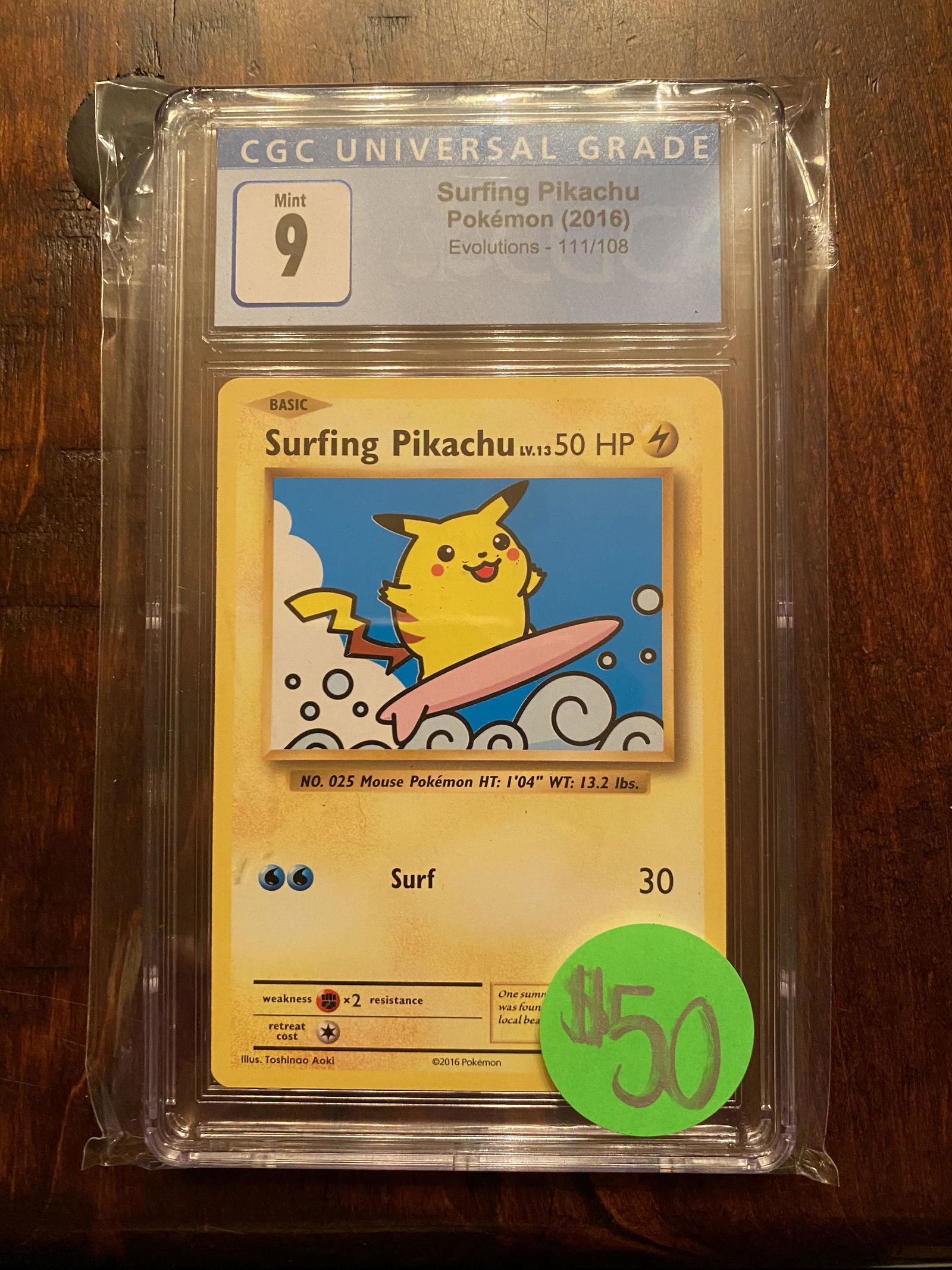 Surfing Pikachu XY Evolutions CGC 9 (1 of 1)