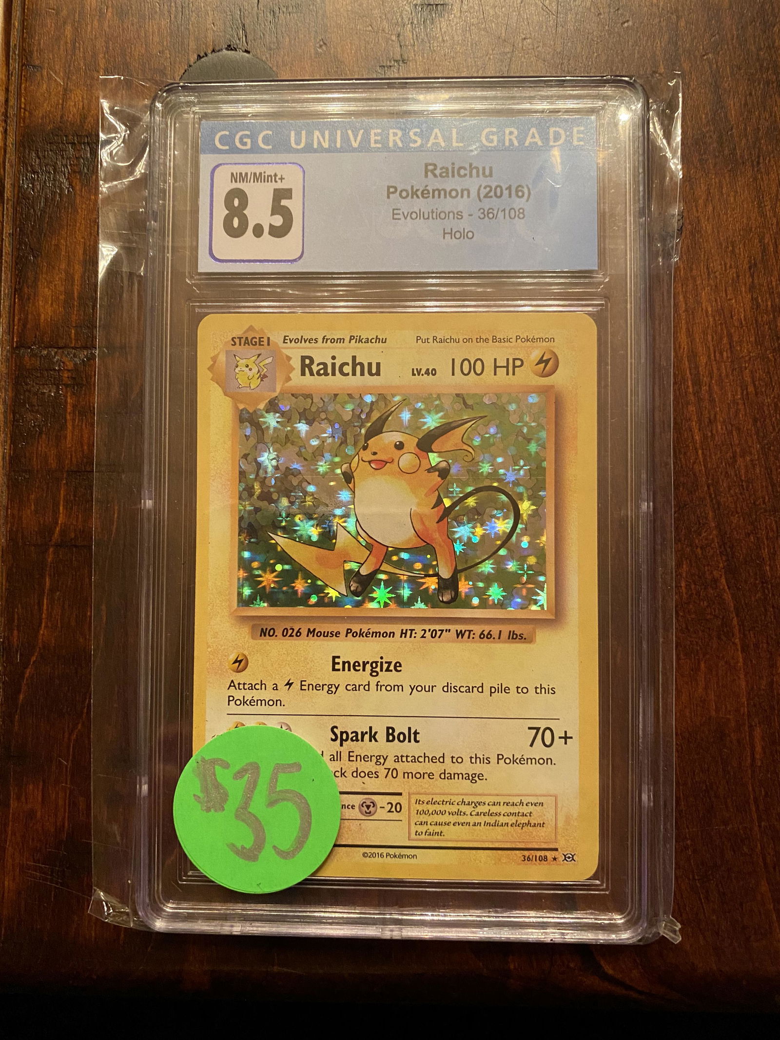 XY Evolutions Holo Raichu CGC 8.5 (1 of 1)